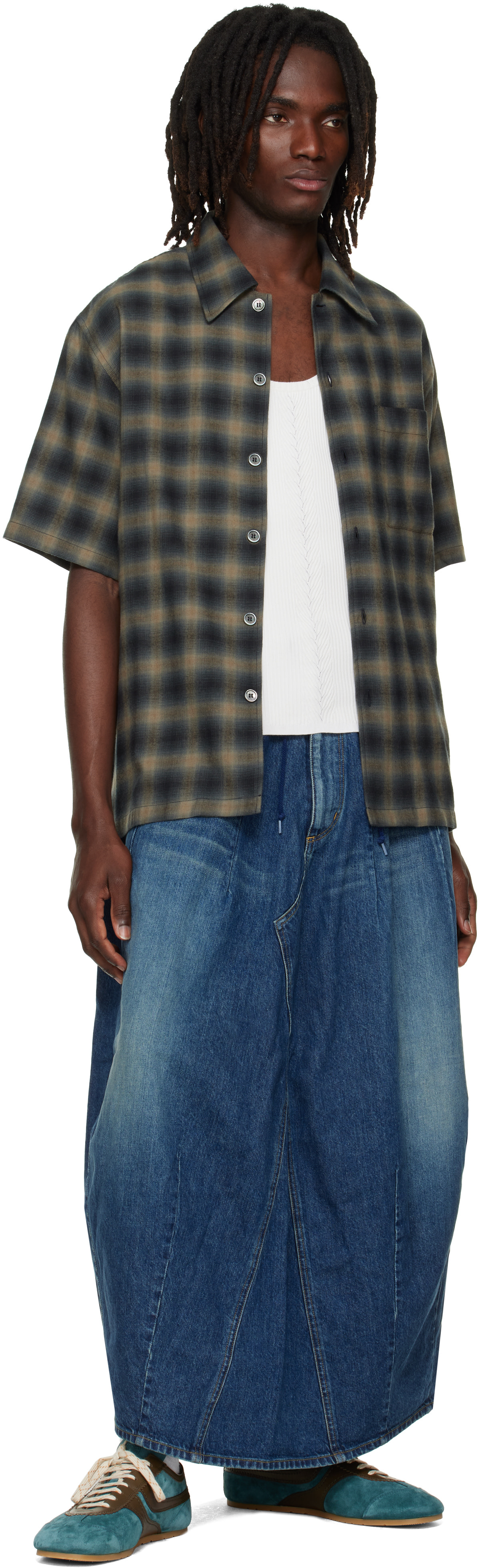 NEEDLES - Navy H.D. Skirt