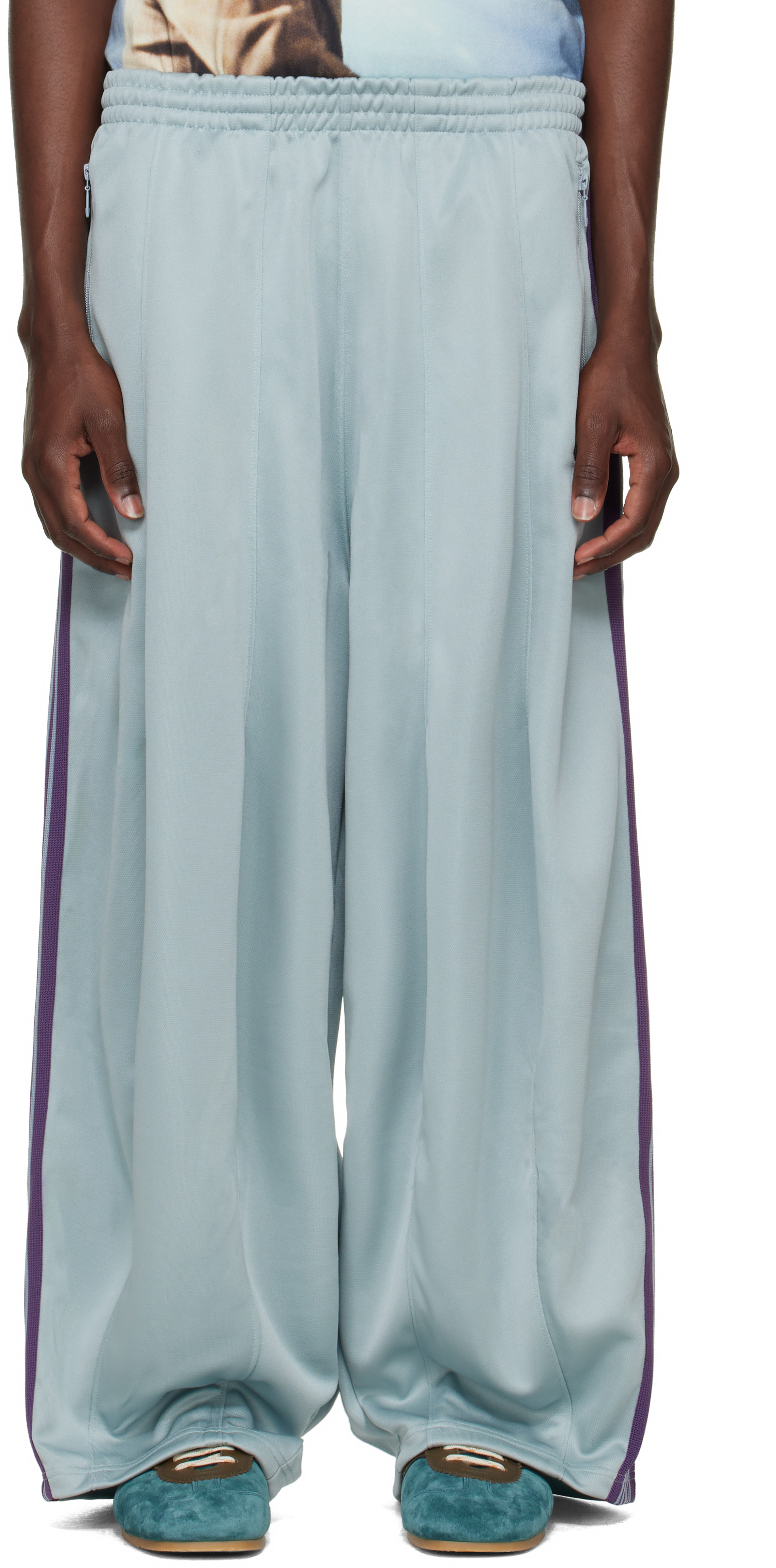 NEEDLES - Blue Poly Smooth H.D. Track Pants