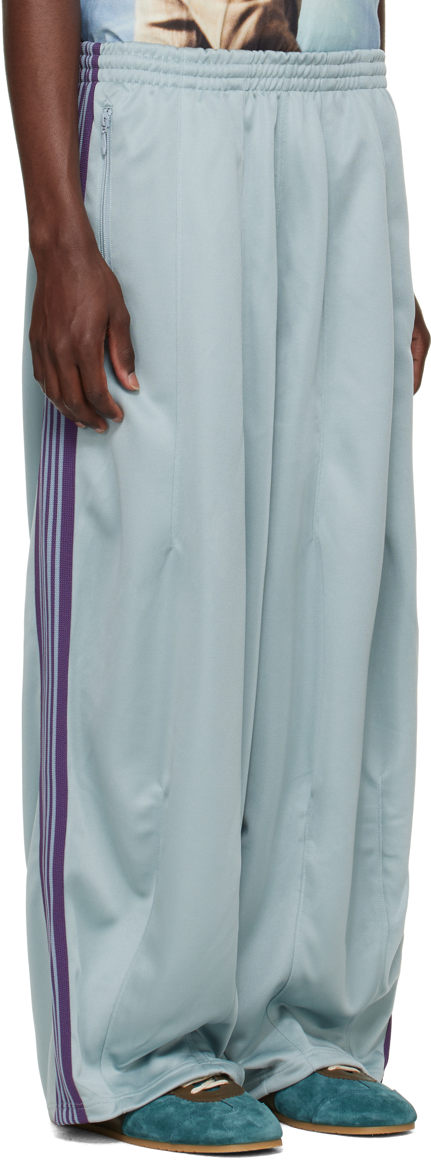 NEEDLES - Blue Poly Smooth H.D. Track Pants