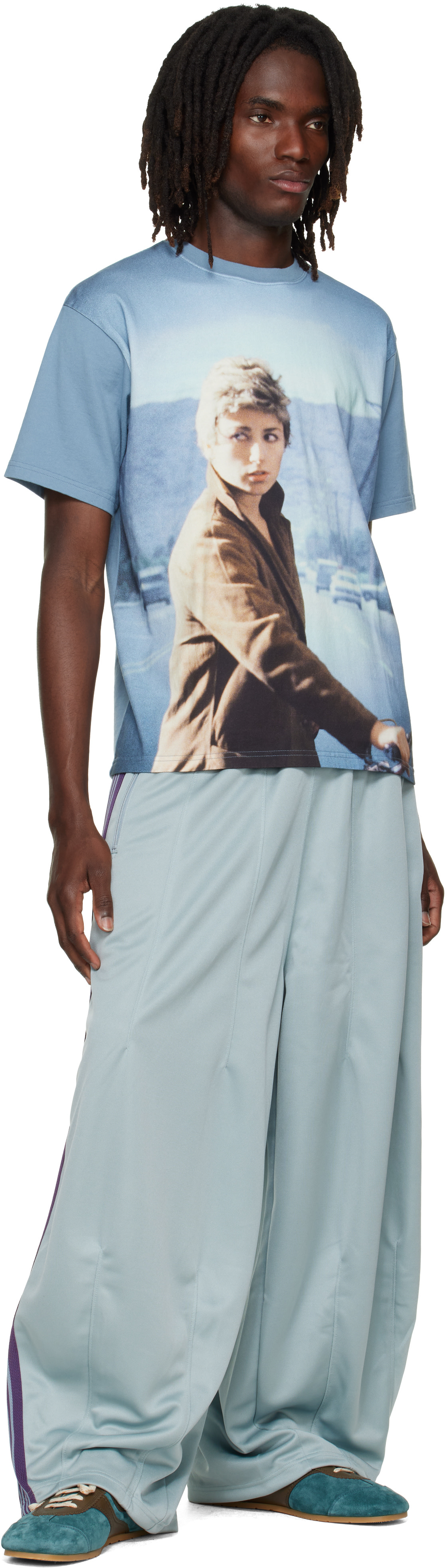 NEEDLES - Blue Poly Smooth H.D. Track Pants