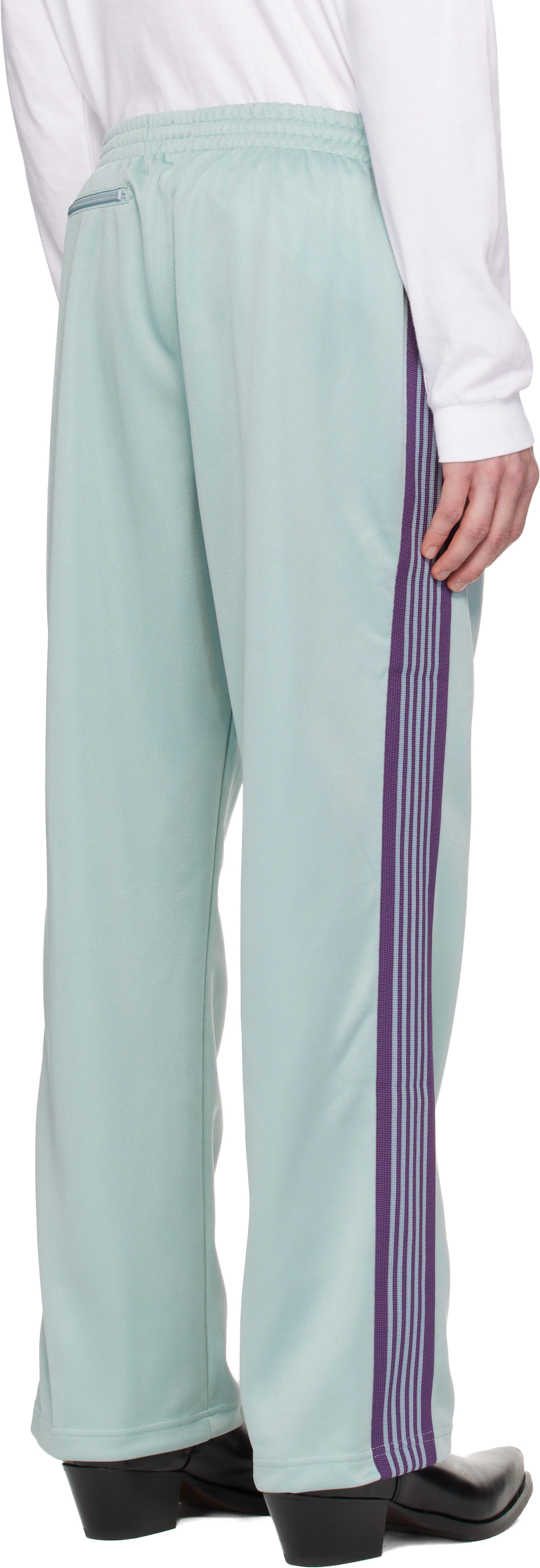 NEEDLES: Green Poly Smooth Track Pants | SSENSE
