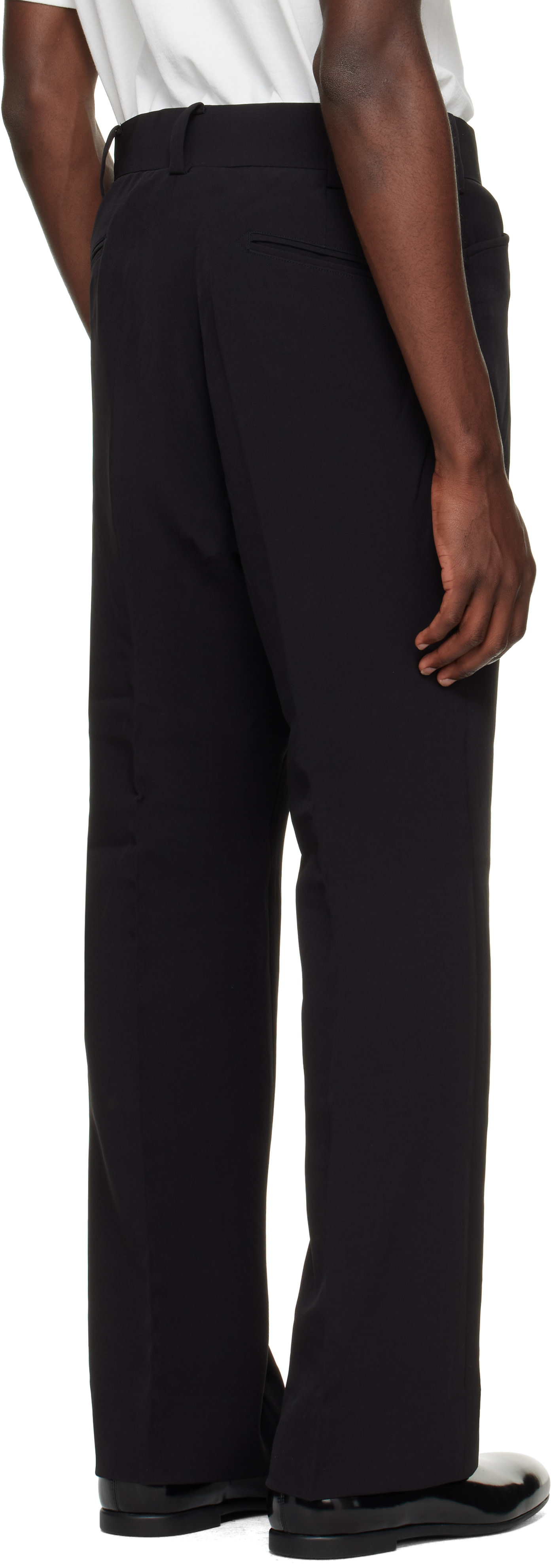NEEDLES - Black Poly Light Double Cloth Boot-Cut Trousers