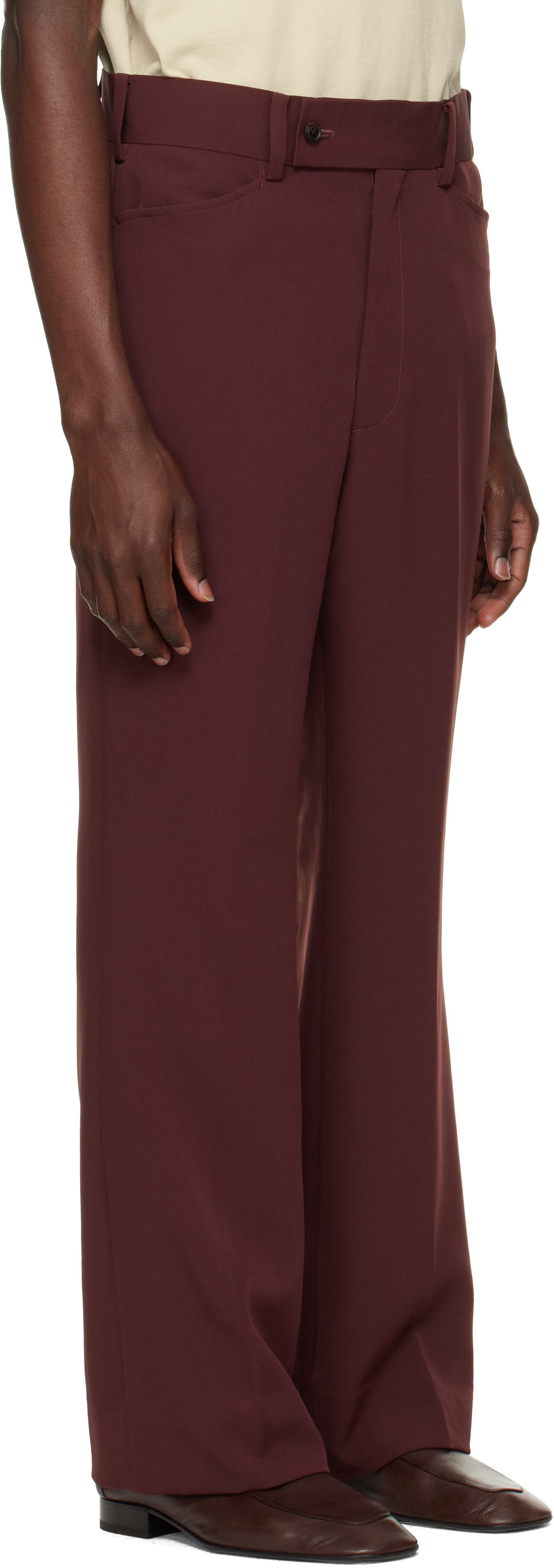 NEEDLES - Brown Poly Light Double Cloth Boot-Cut Trousers