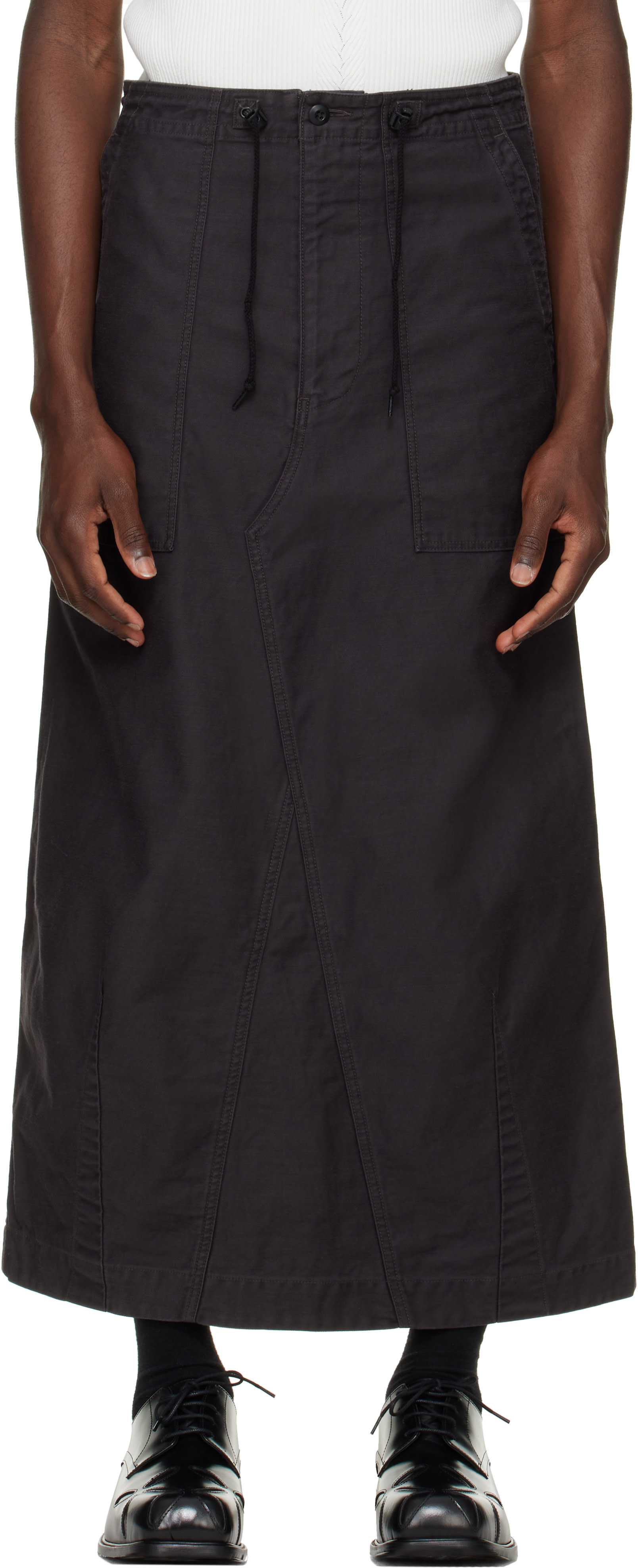 NEEDLES - Black Back Sateen String Fatigue Skirt