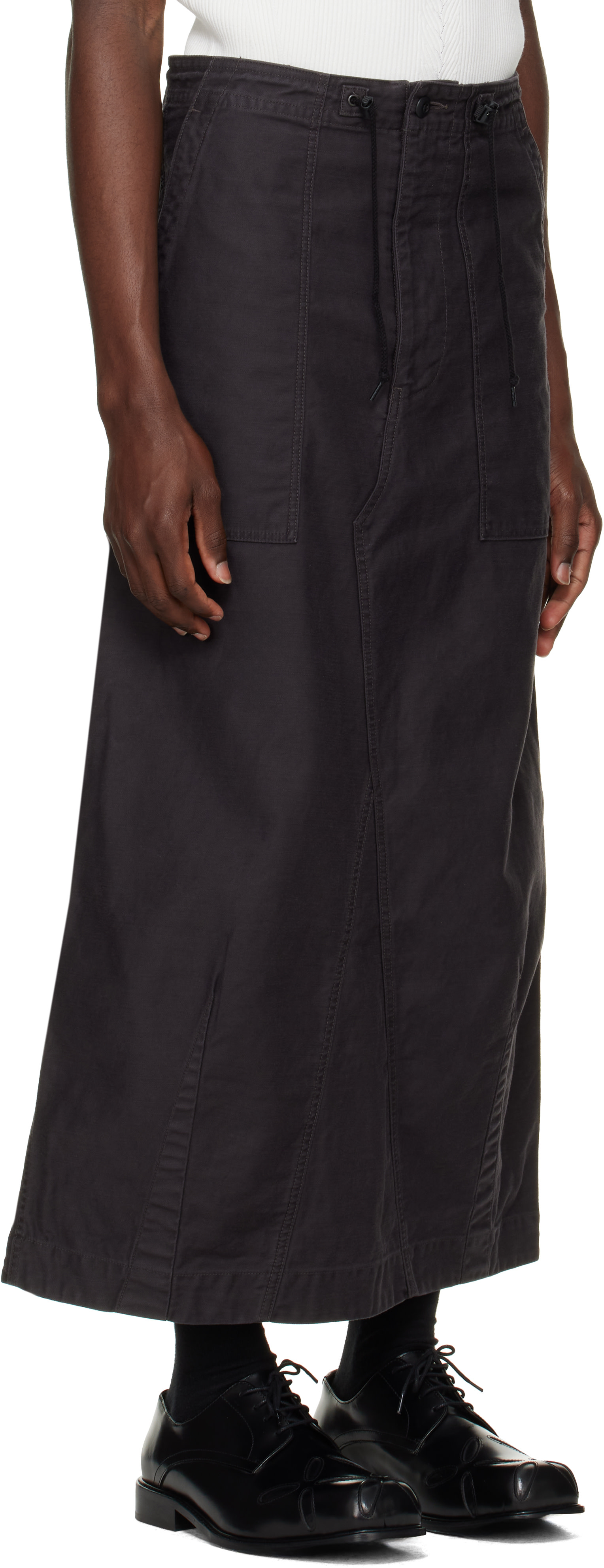 NEEDLES - Black Back Sateen String Fatigue Skirt