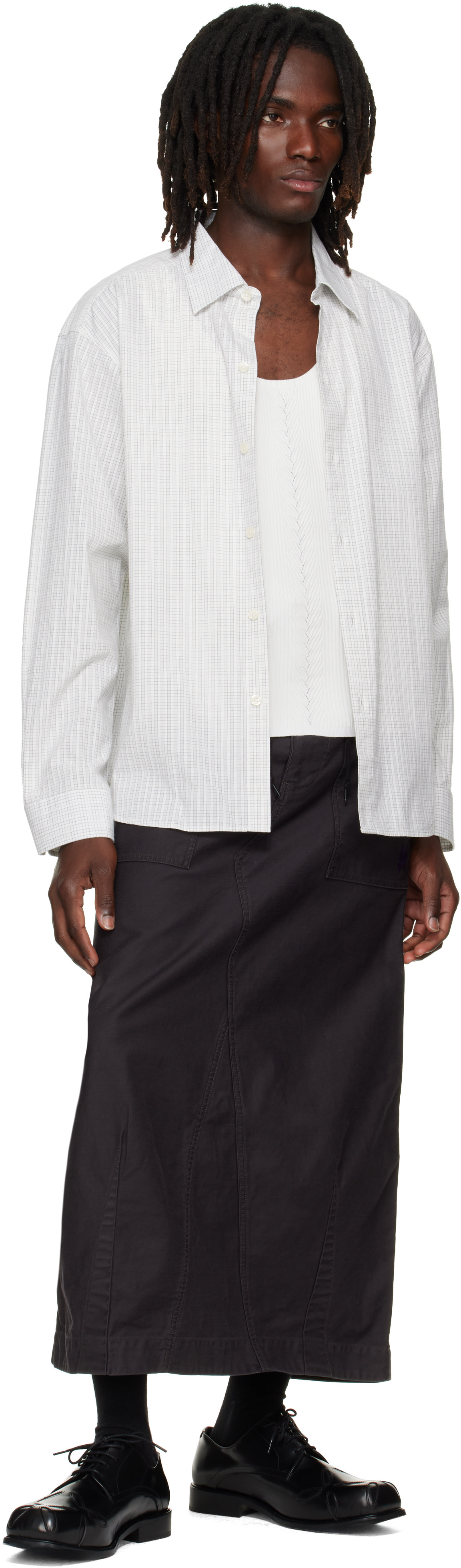 NEEDLES - Black Back Sateen String Fatigue Skirt