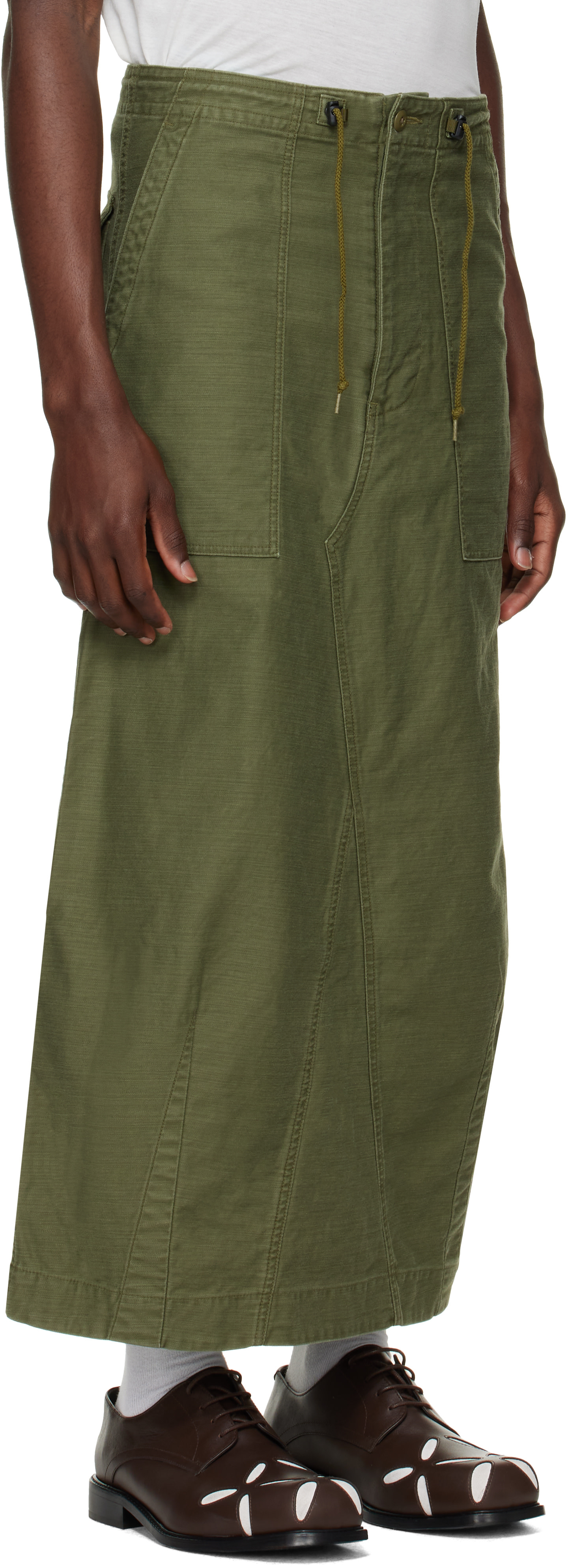 NEEDLES - Khaki Back Sateen String Fatigue Skirt