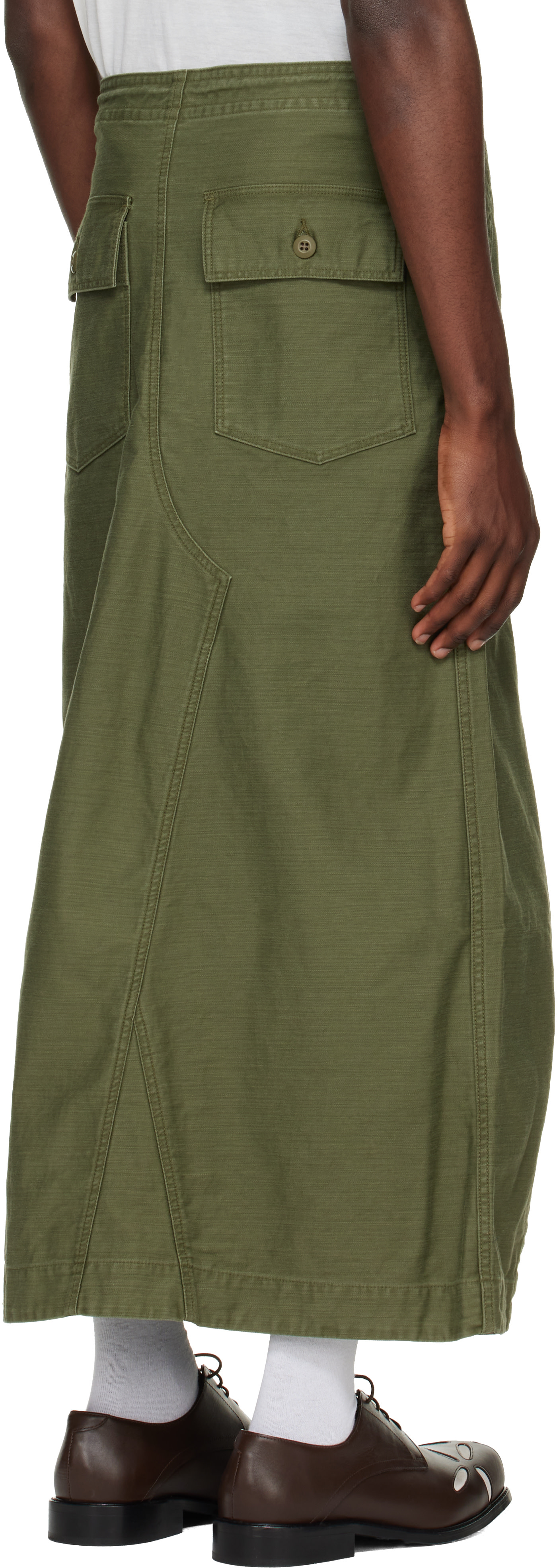 NEEDLES - Khaki Back Sateen String Fatigue Skirt