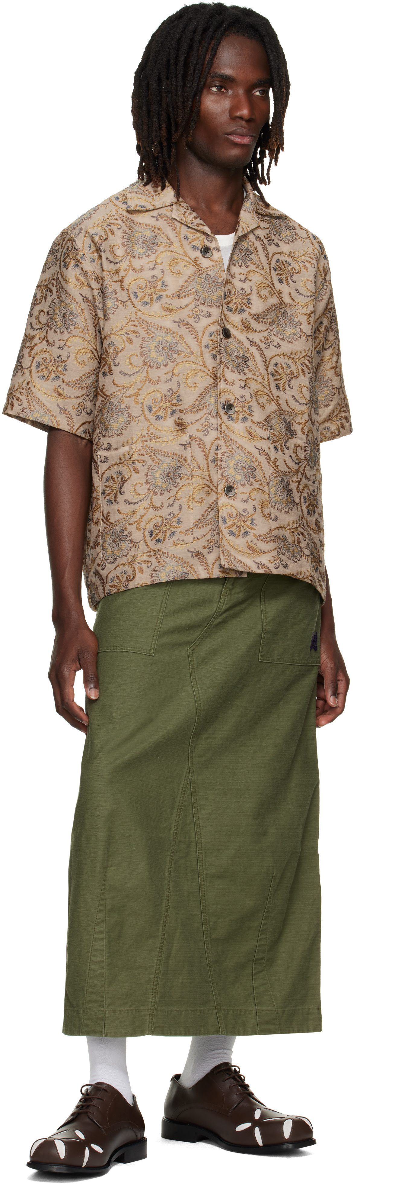 NEEDLES - Khaki Back Sateen String Fatigue Skirt
