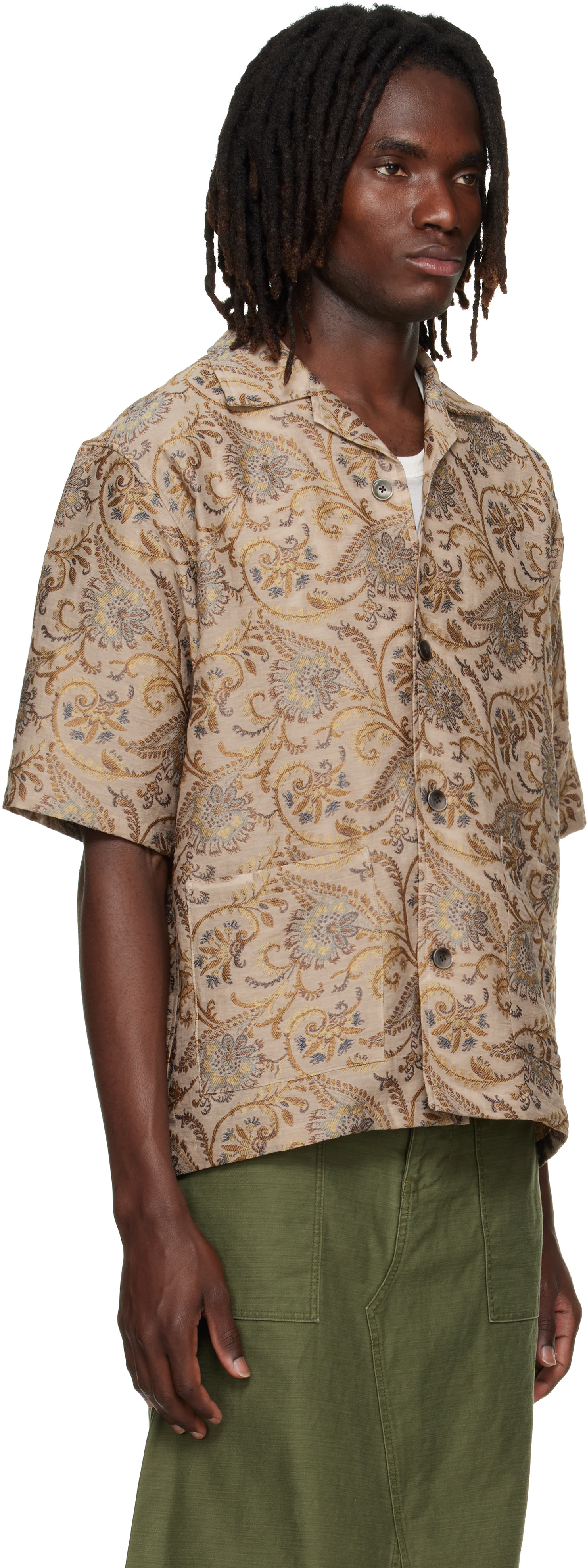 neith. ネイス Classic Lace Shirt(Beige) NEEDLES: Beige Paisley Jacquard Cabana Shirt | SSENSE