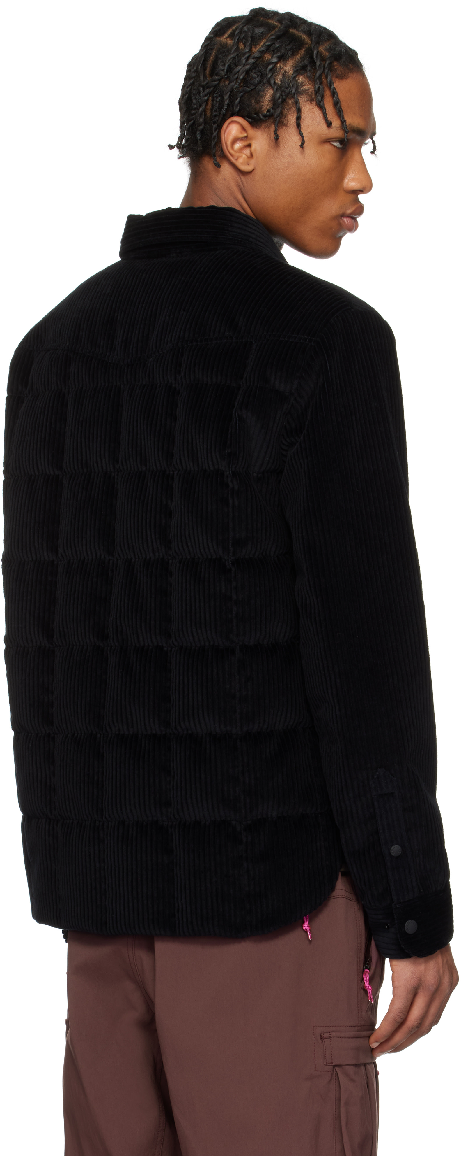 ひでまつ確実正規品！MONCLERコーデュロイシャツ Moncler Grenoble: ブラック Gelt コーデュロイ ダウン シャツ
