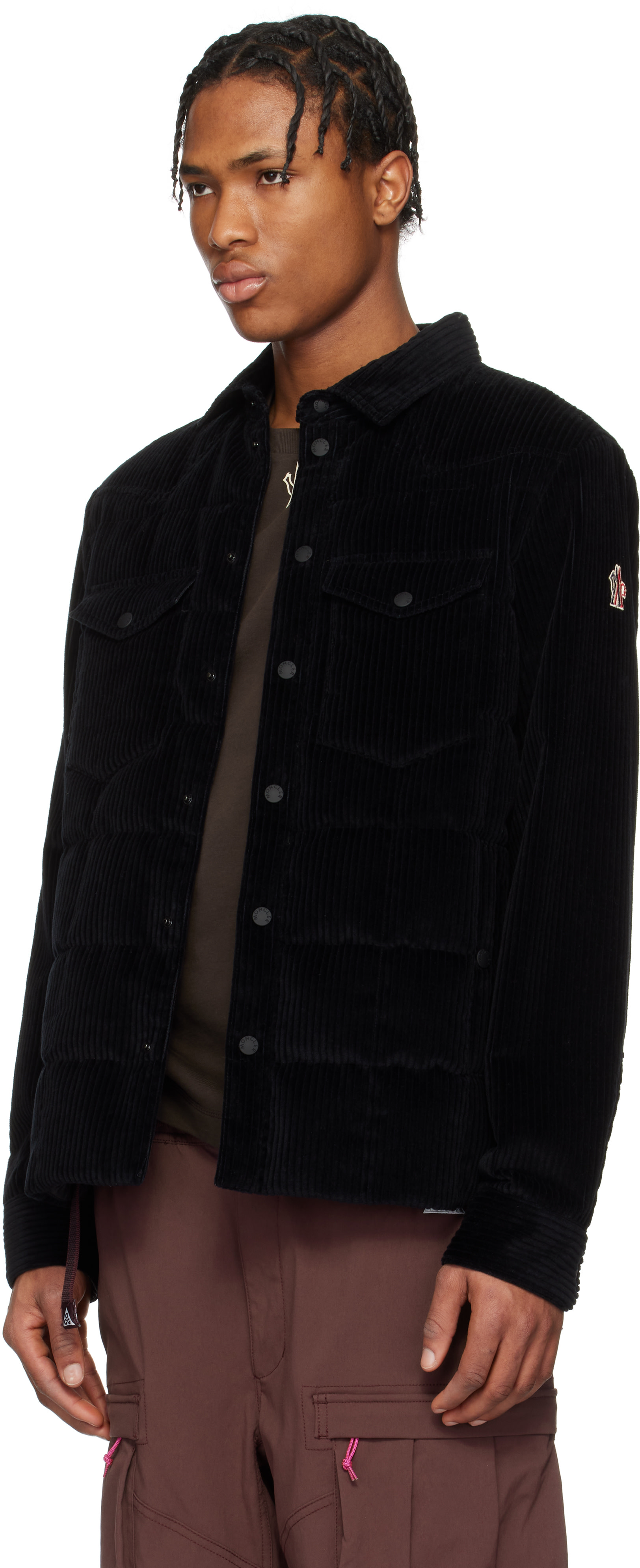 Moncler Grenoble: ブラック Gelt コーデュロイ ダウン シャツ