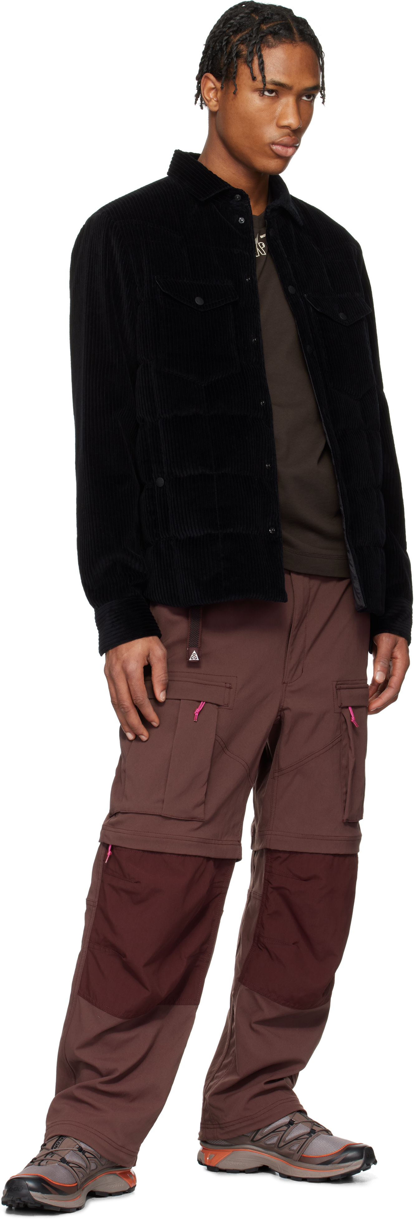 Moncler Grenoble: ブラック Gelt コーデュロイ ダウン シャツ