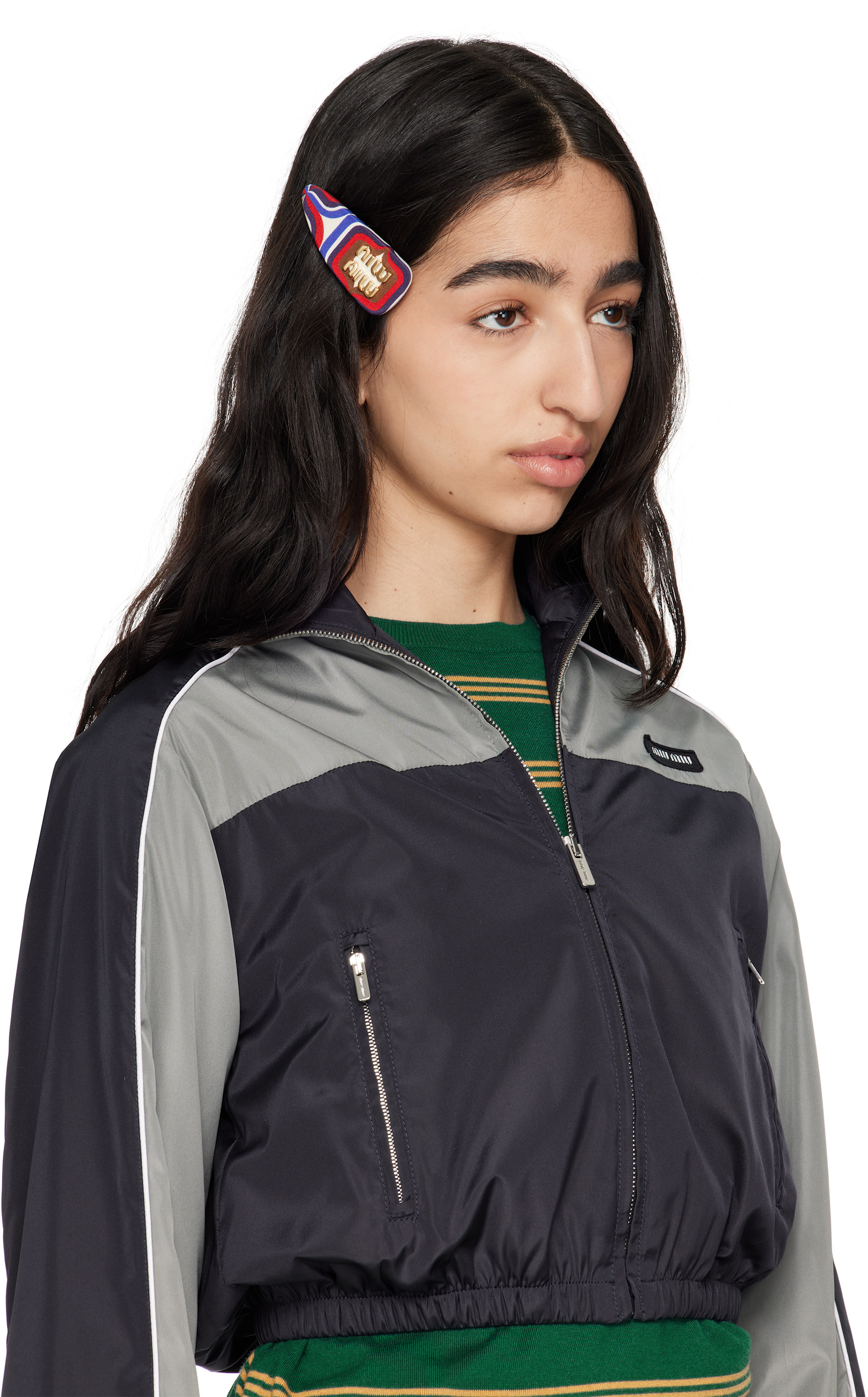 Miu Miu - Barrette multicolore en faille