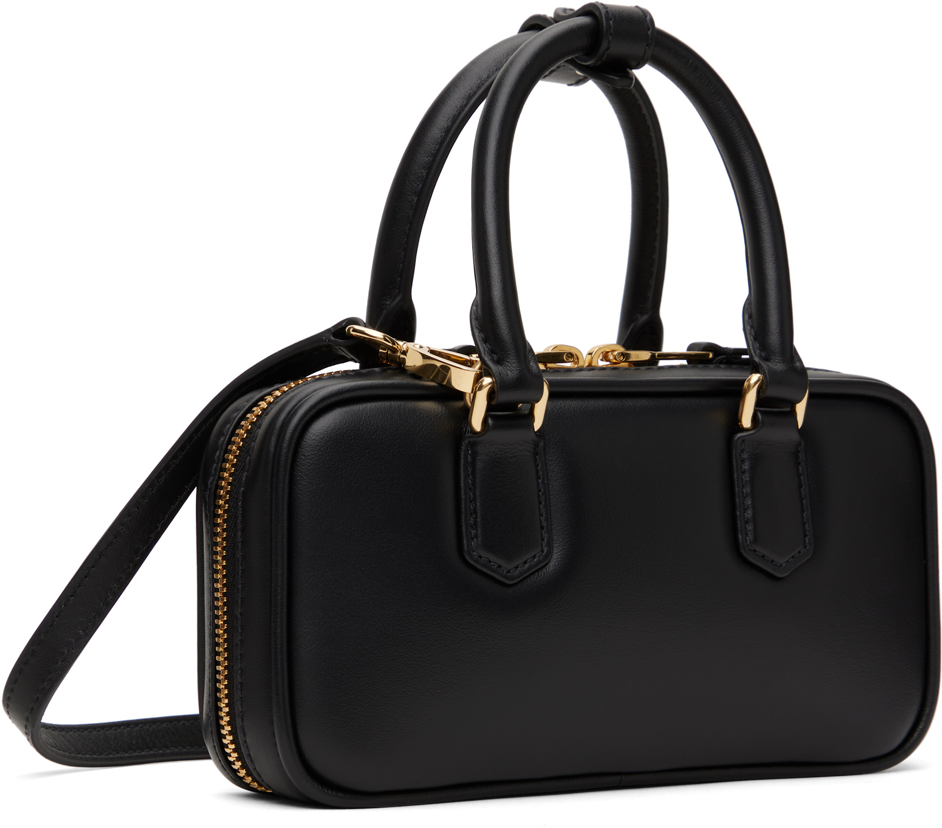 Miu Miu: Black Arcadie Leather Mini Bag | SSENSE Canada