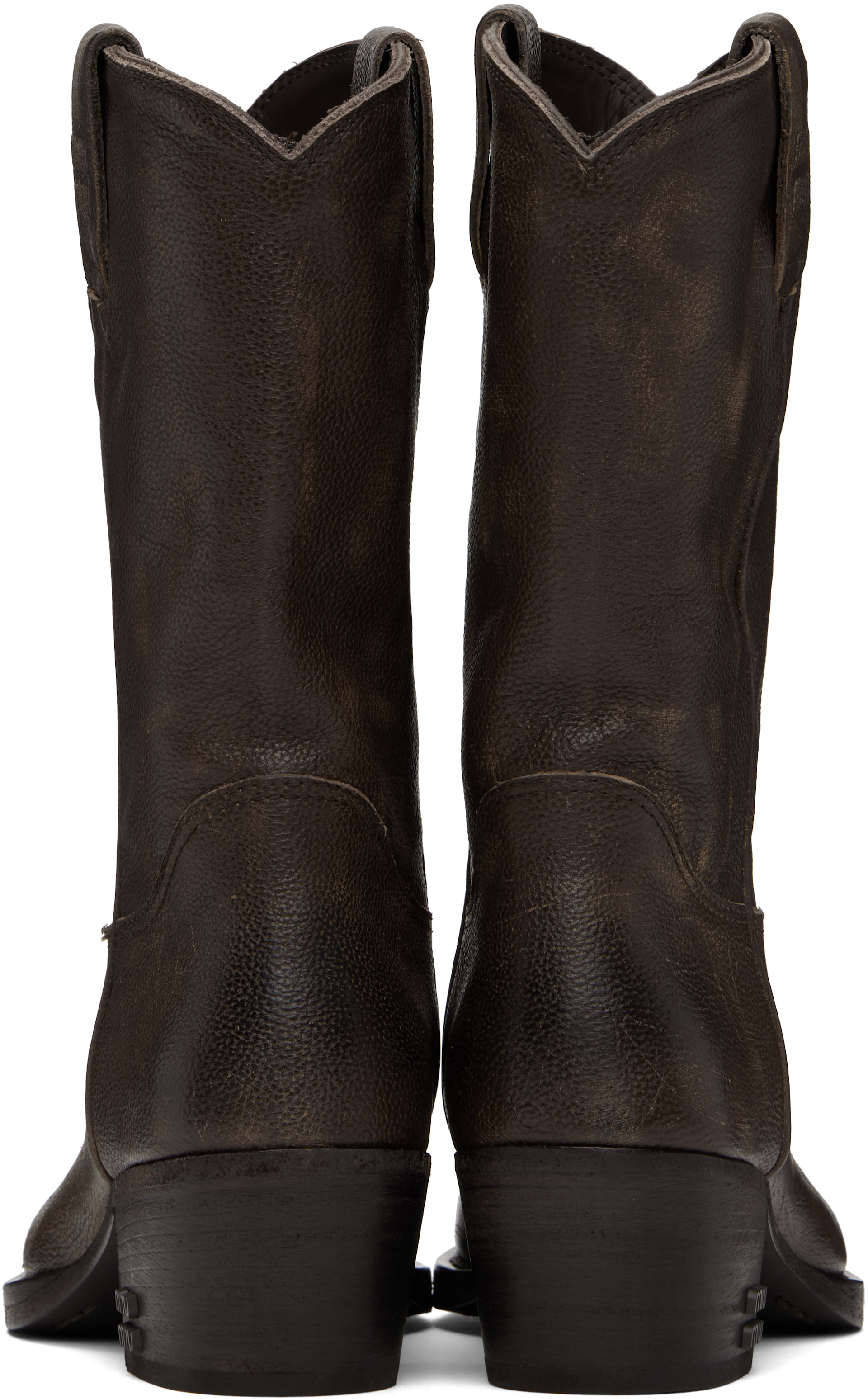 Miu Miu - Bottes brunes en cuir