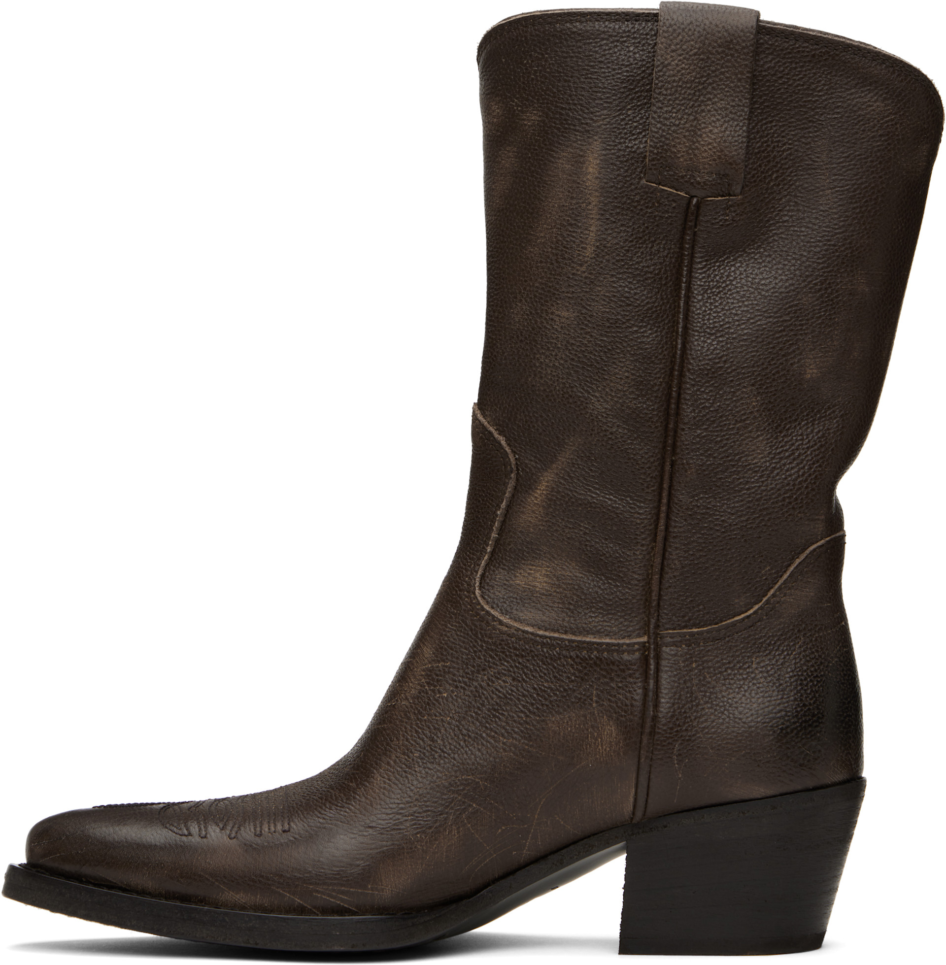 Miu Miu - Bottes brunes en cuir