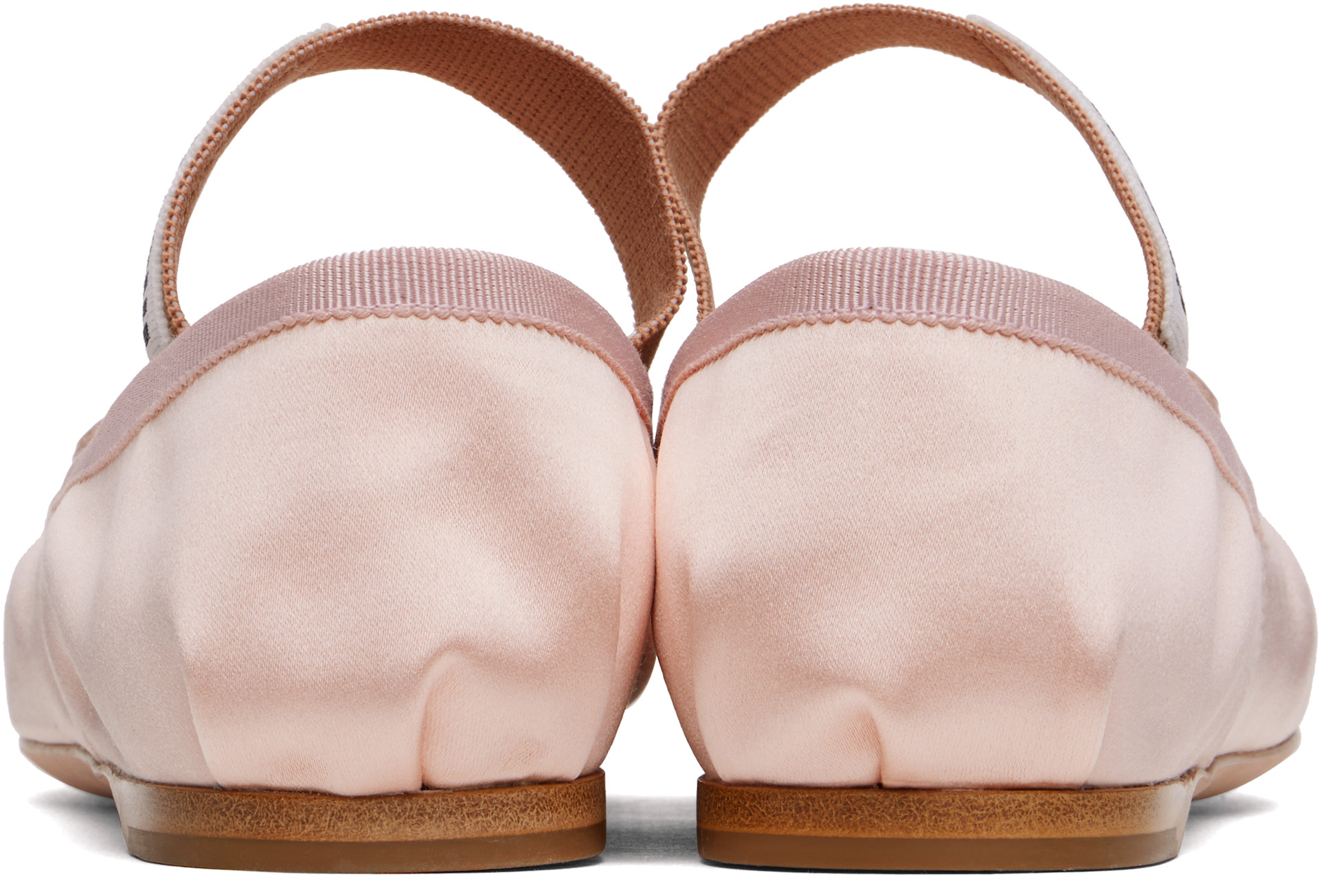 Miu Miu: Pink Satin Ballerina Flats | SSENSE Canada
