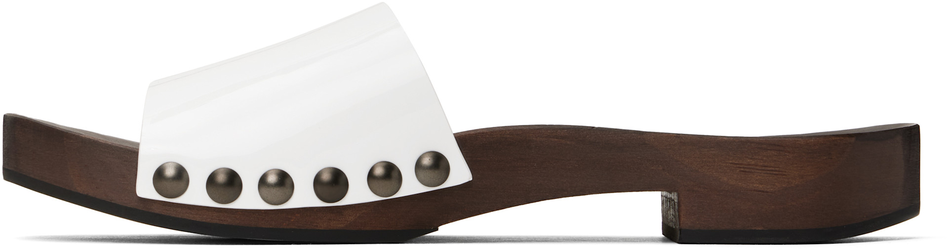Miu Miu - White Patent Leather Clogs