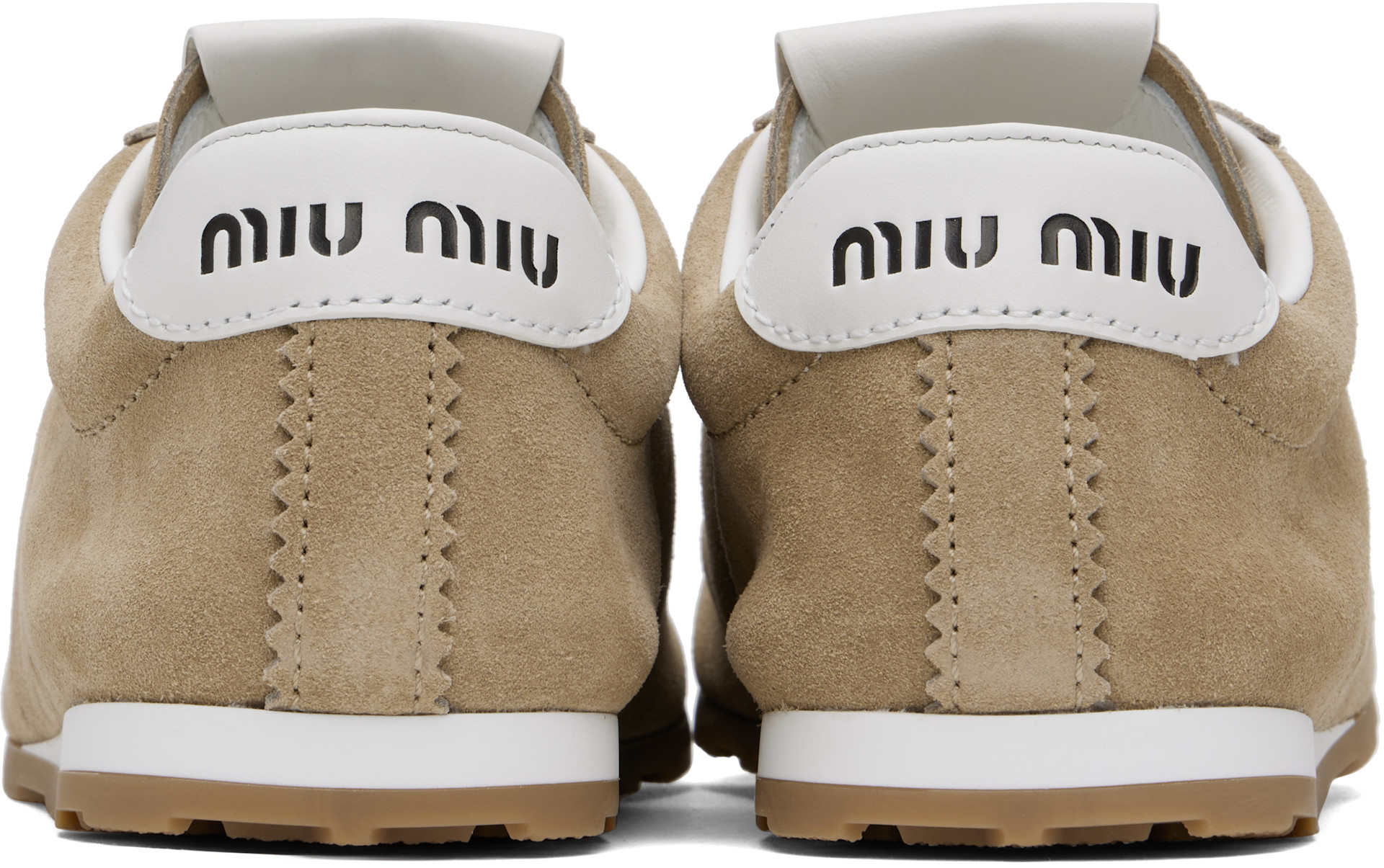 Miu Miu - Baskets Plume beiges en suède