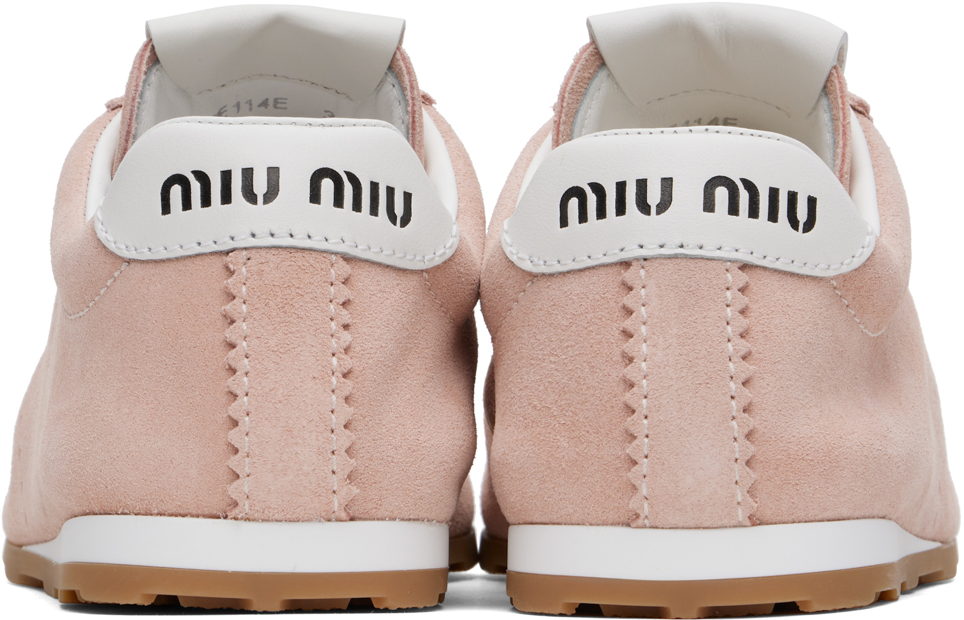 Miu Miu - Baskets Plume roses en suède
