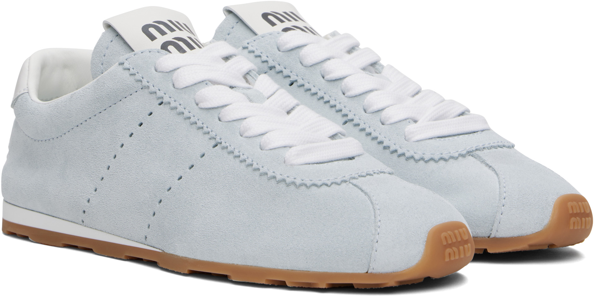 Miu Miu - Baskets Plume bleues en suède