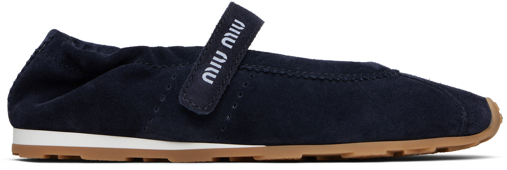 スニーカー miu miu Miu Miu: Navy Ballerina Sneakers | SSENSE Canada