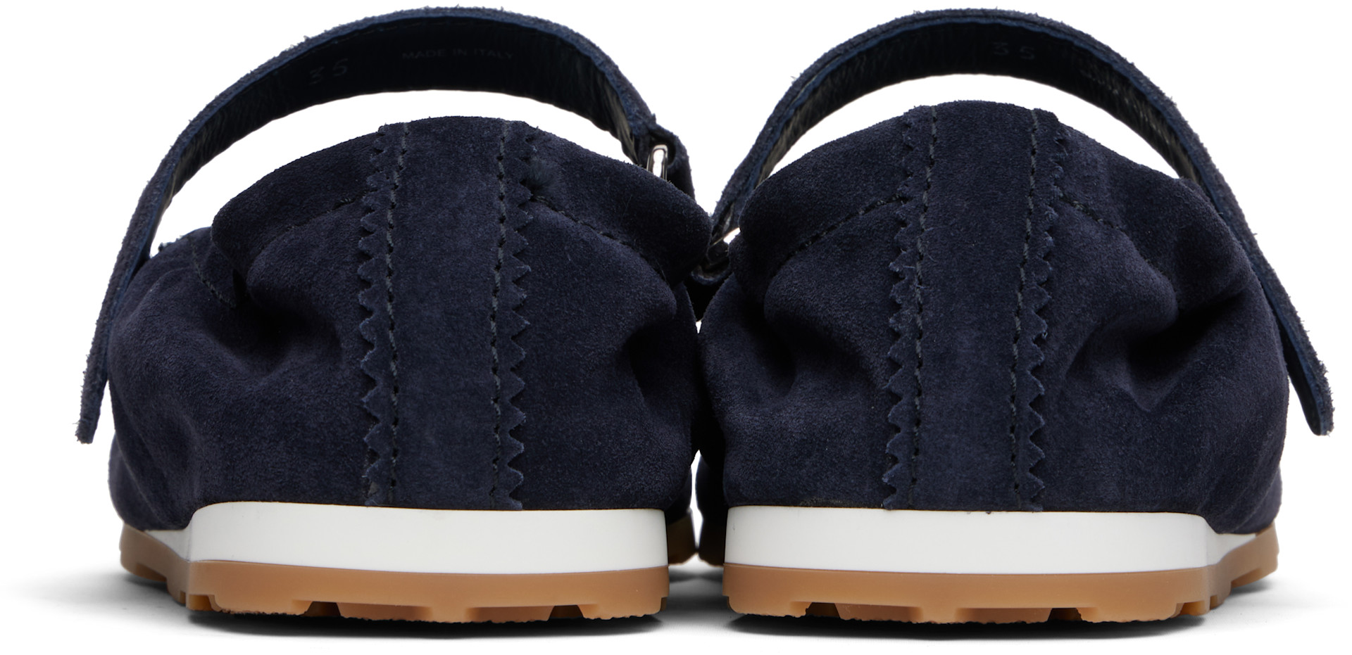Miu Miu: Navy Ballerina Sneakers | SSENSE Canada