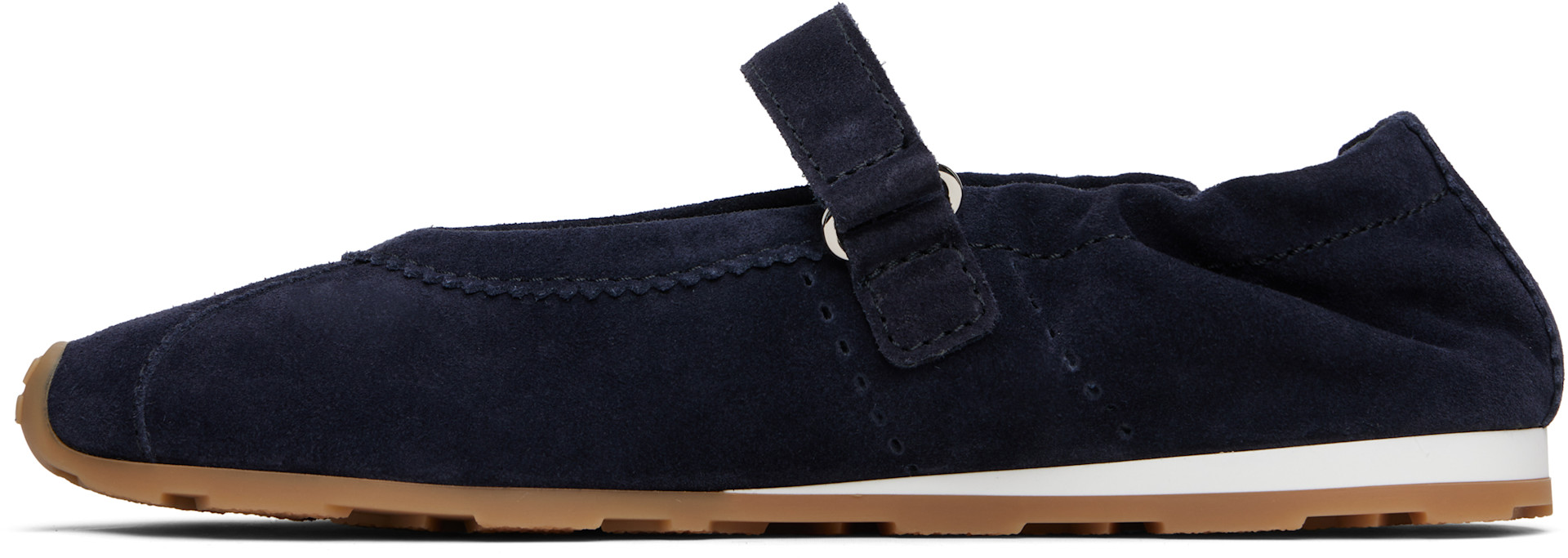 Miu Miu: Navy Ballerina Sneakers | SSENSE Canada