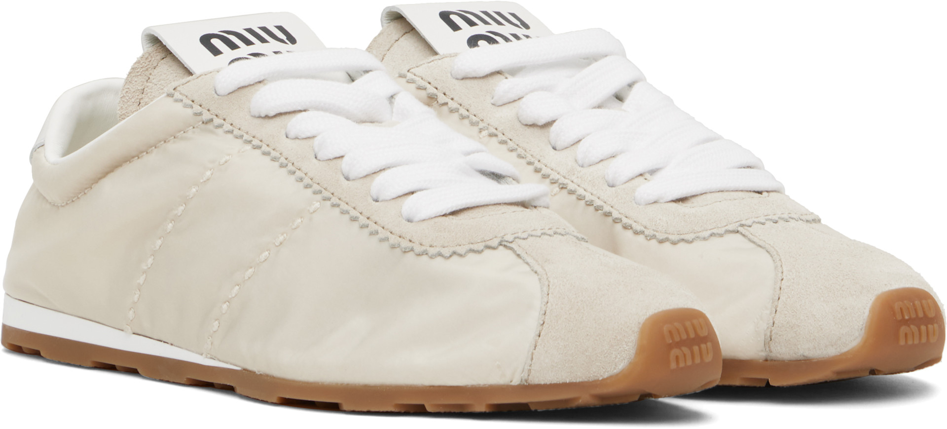 Miu Miu - Baskets Plume beiges
