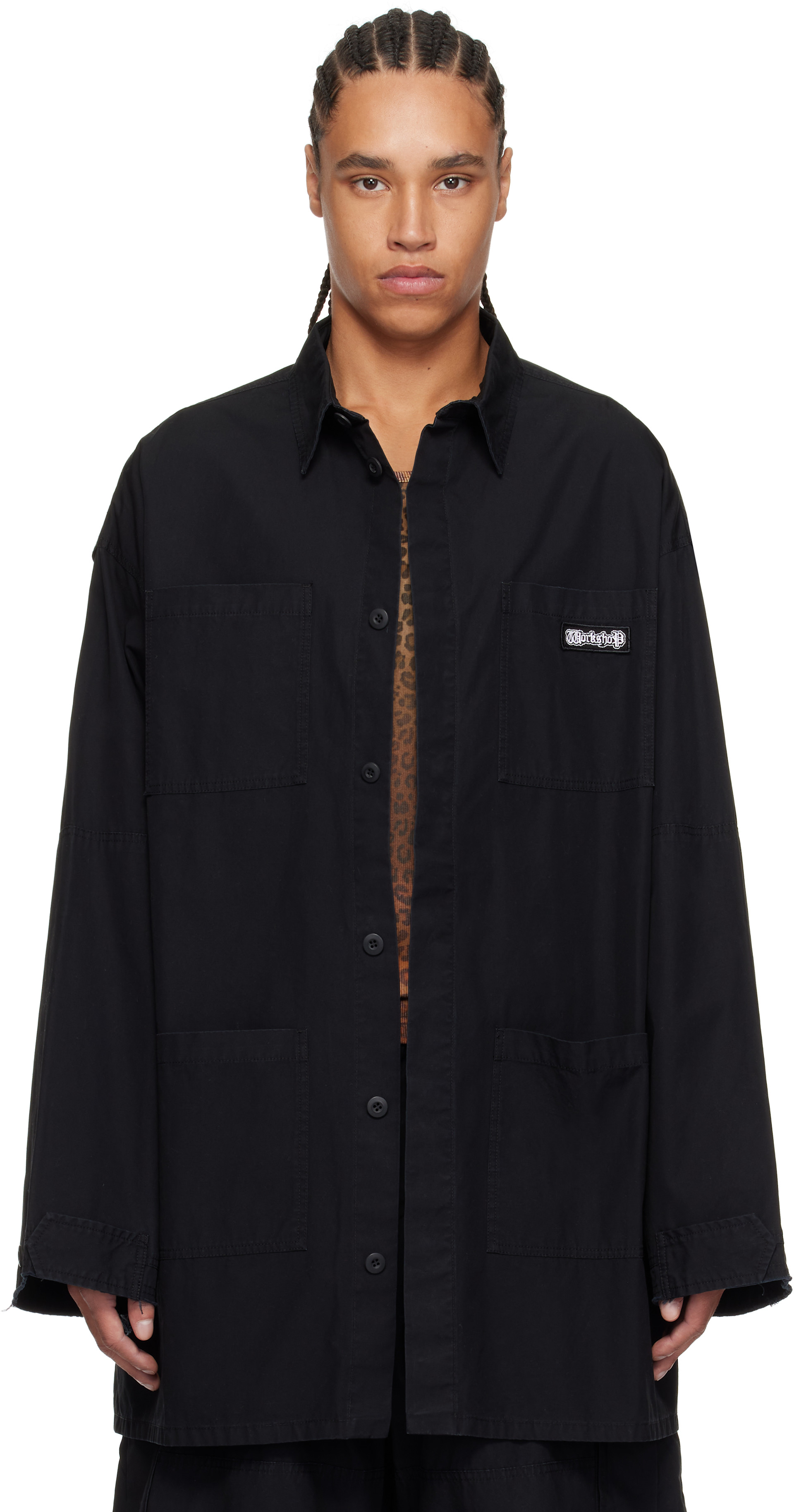 032c - Black Intermission Cargo Overshirt