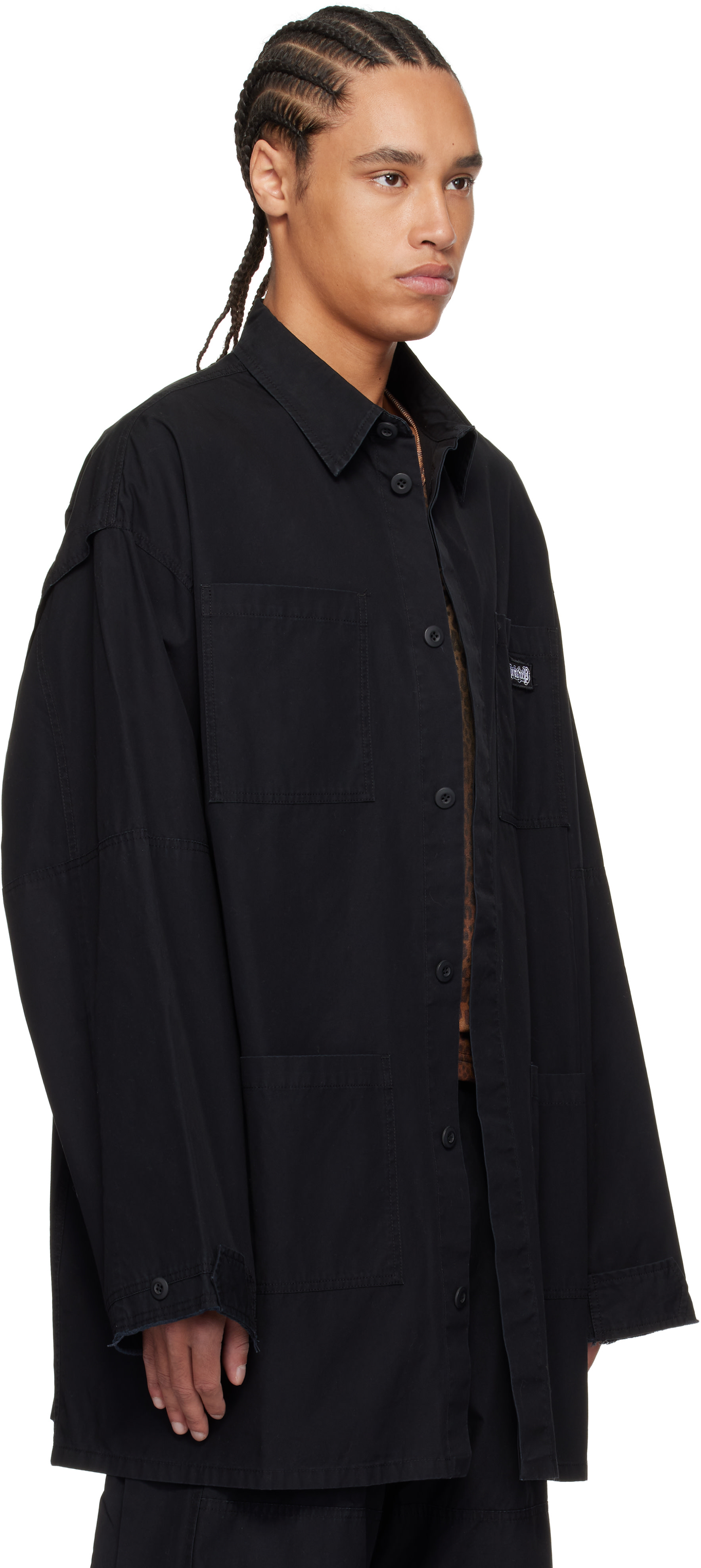 032c - Black Intermission Cargo Overshirt
