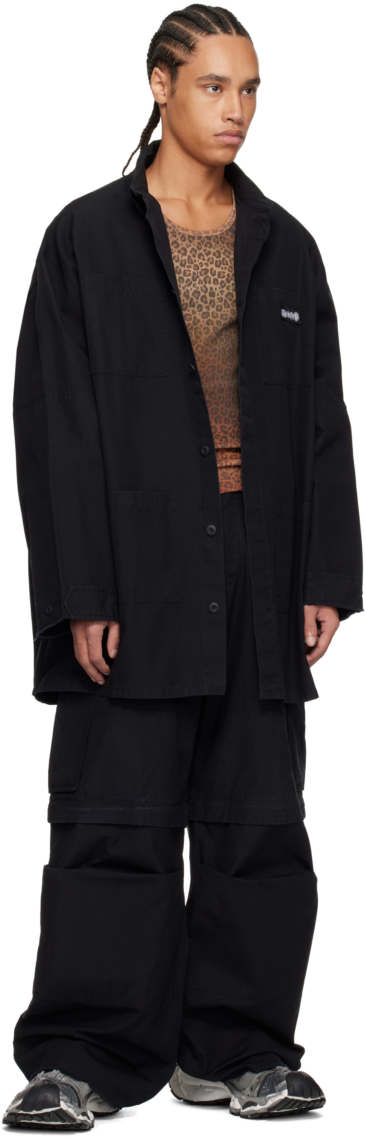 032c - Black Intermission Cargo Overshirt
