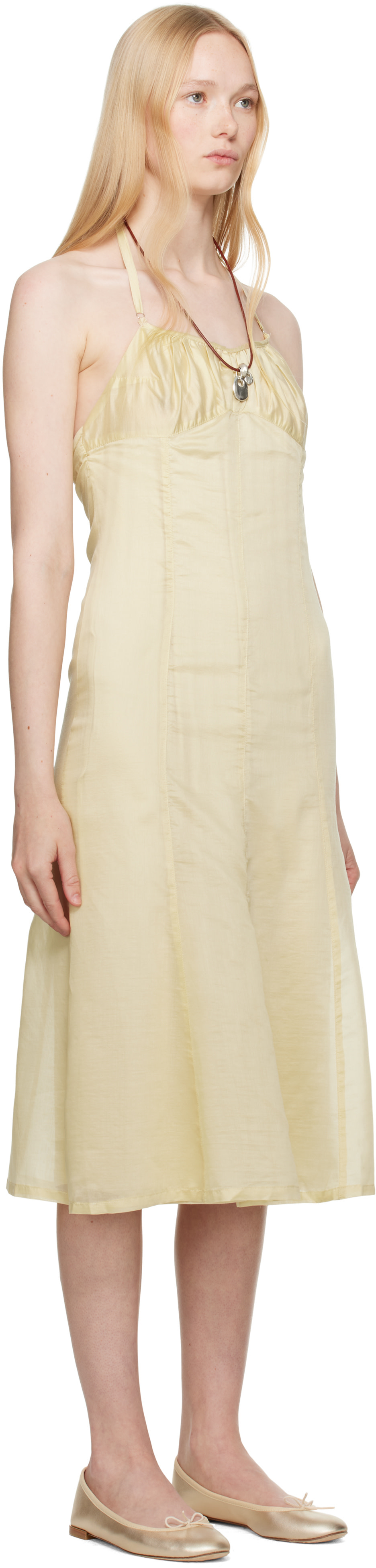 BELLE ANNA - Robe midi Flore jaune
