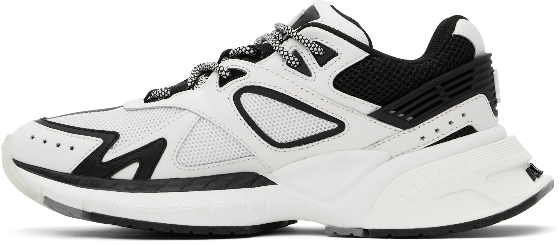 AMIRI - Baskets de course blanc et noir à monogrammes