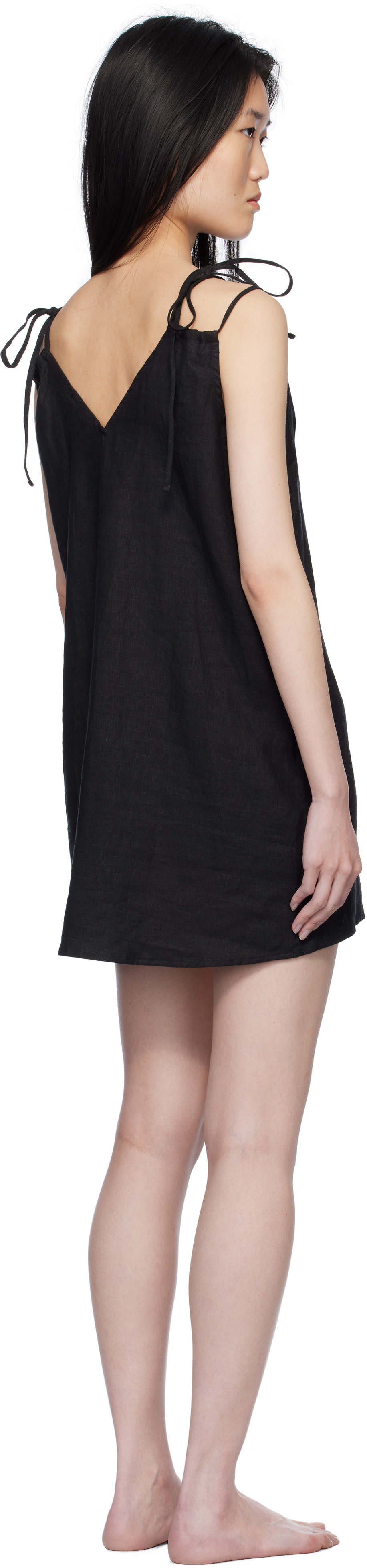 knee length dresses for ladies Deiji Studios Yoke Mini Dress in Mineral Stripe