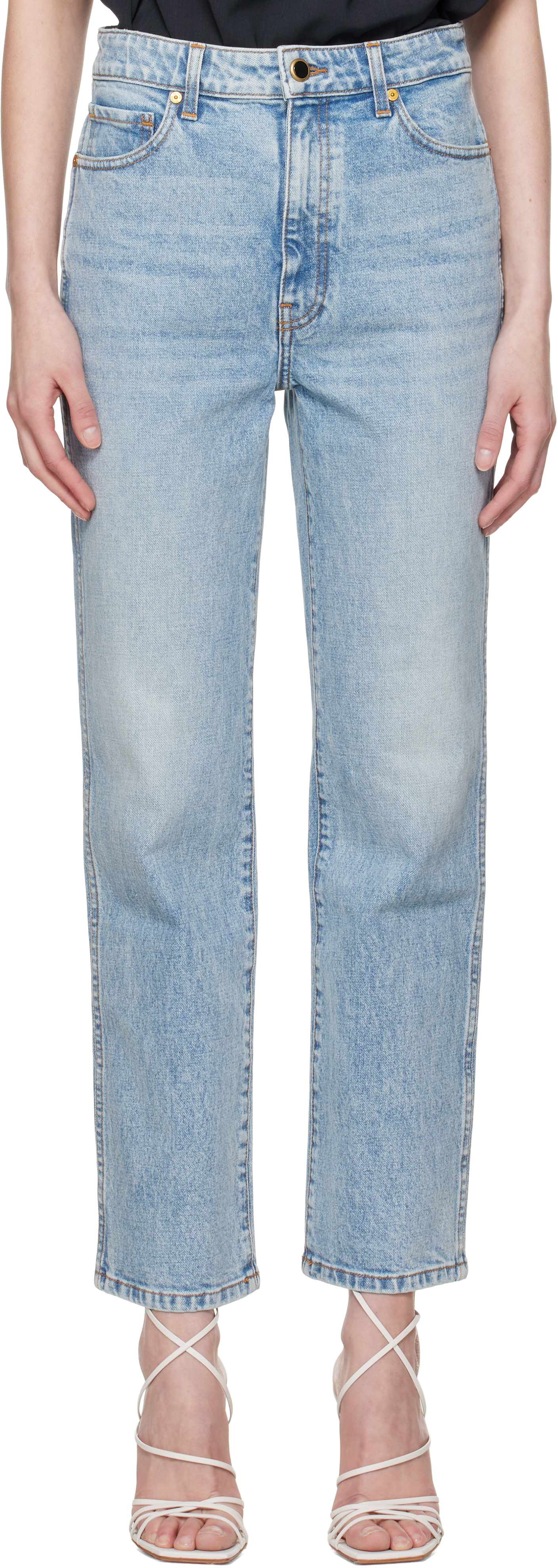 KHAITE - Jean extensible Abigail bleu marine