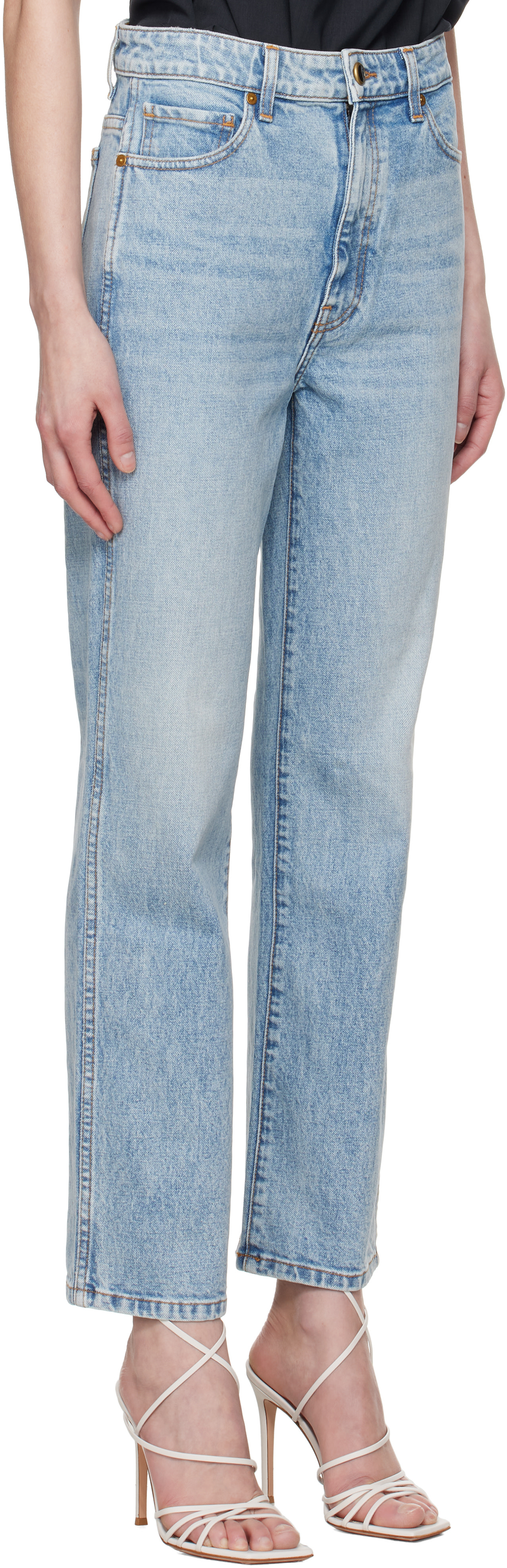 KHAITE - Jean extensible Abigail bleu marine