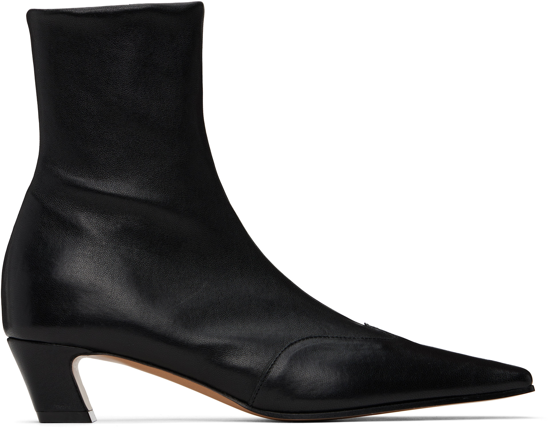 KHAITE - Bottines Nevada noires en cuir extensible