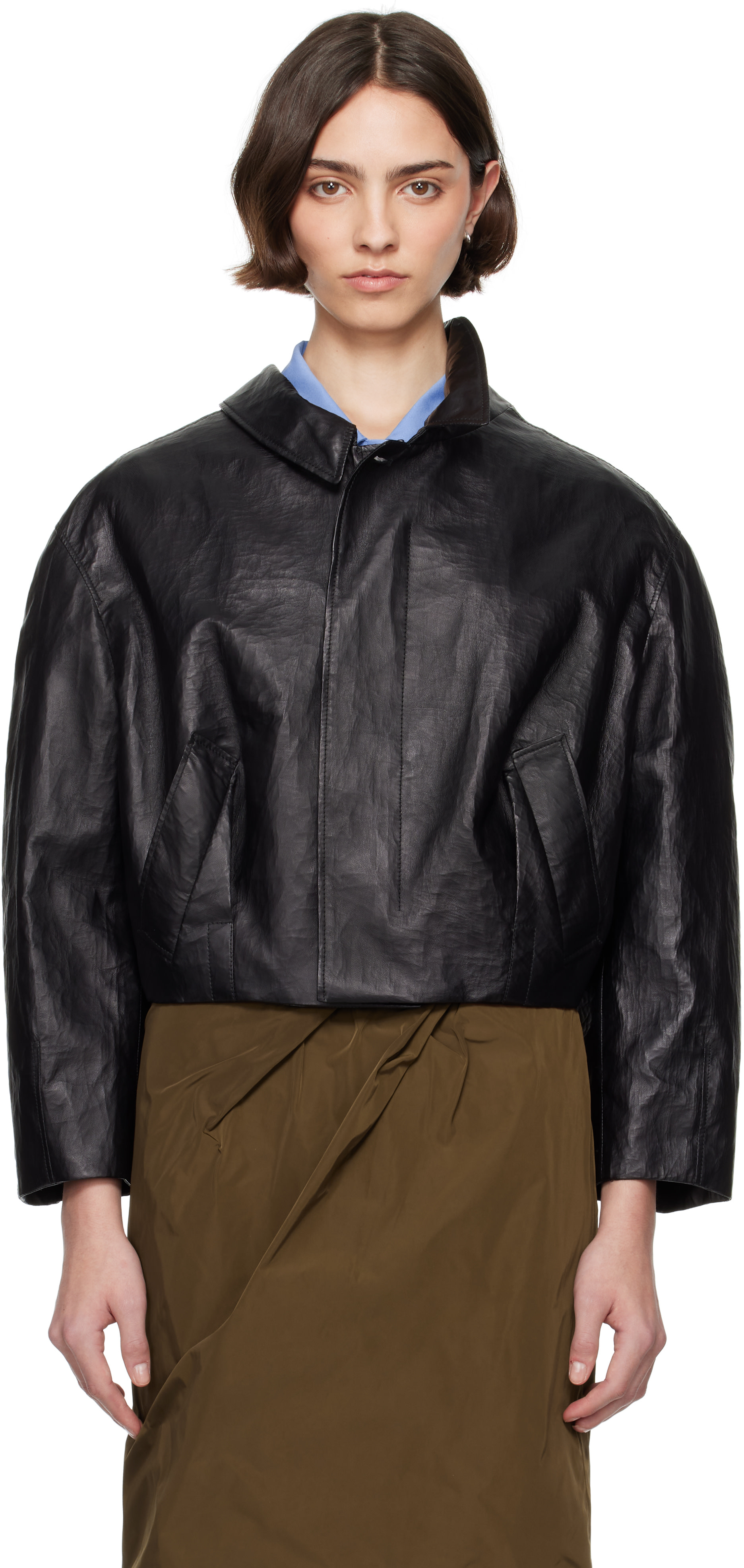 Bally: Black Coated Leather Jacket | SSENSE