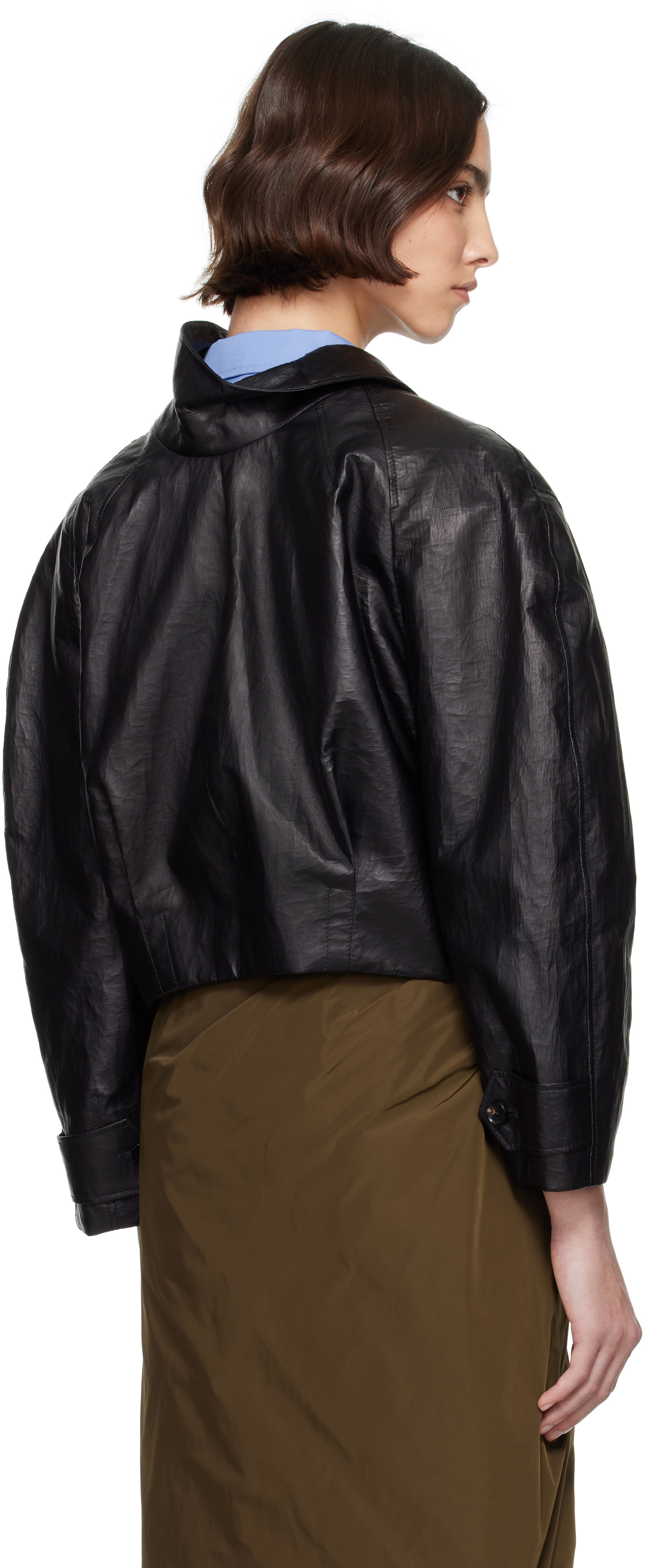Bally: Black Coated Leather Jacket | SSENSE