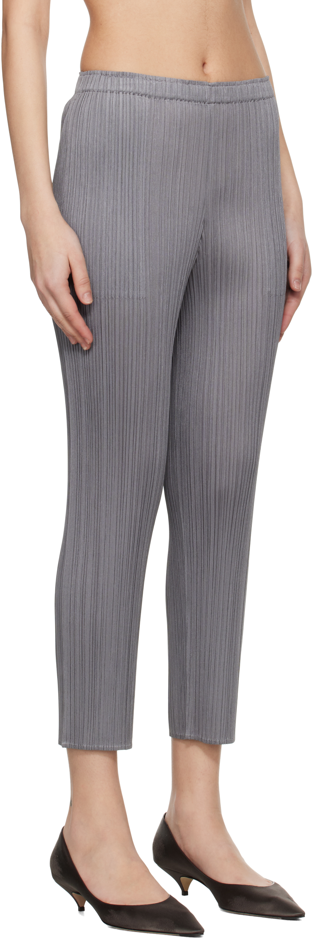 PLEATS PLEASE ISSEY MIYAKE - Pantalon gris - BASICS