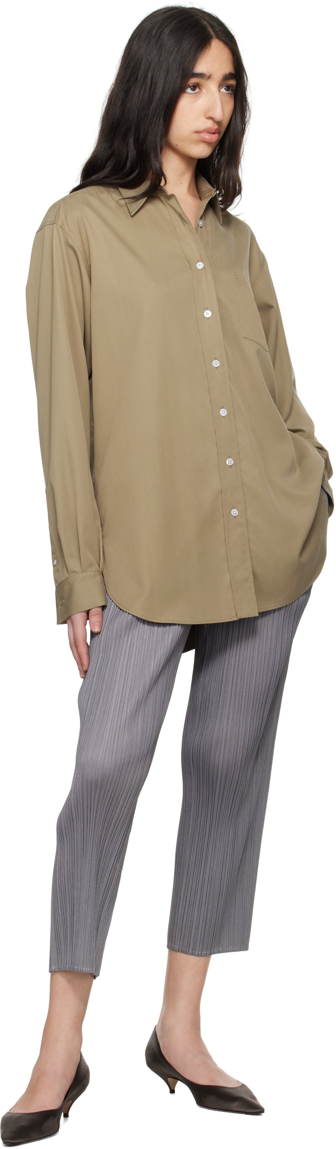 PLEATS PLEASE ISSEY MIYAKE - Pantalon gris - BASICS