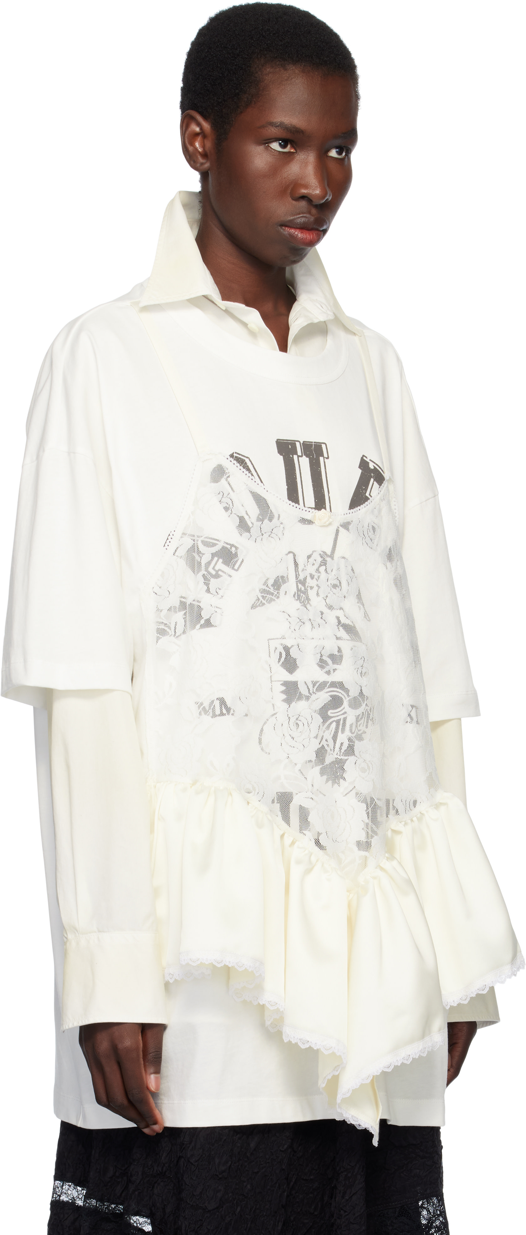 VAQUERA - T-shirt blanc cassé à image