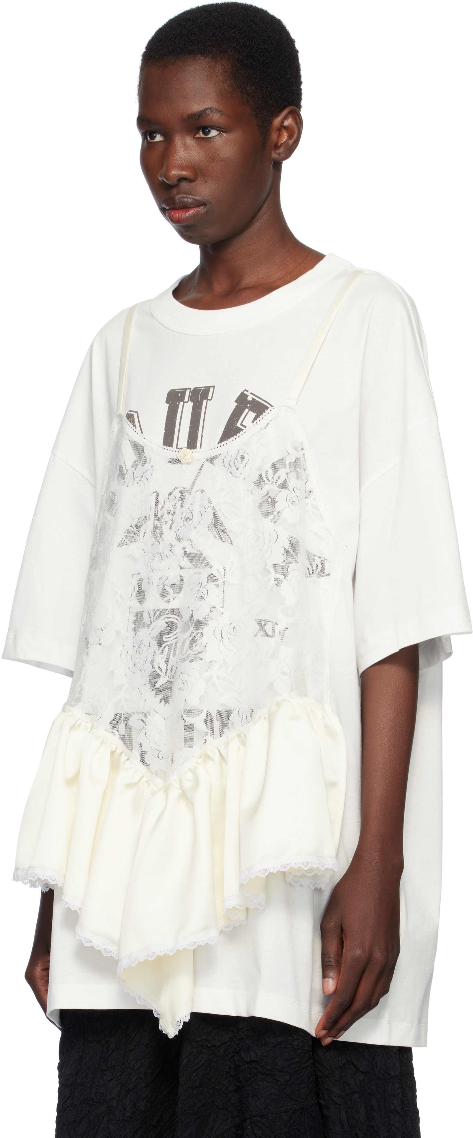 VAQUERA - T-shirt blanc cassé à image