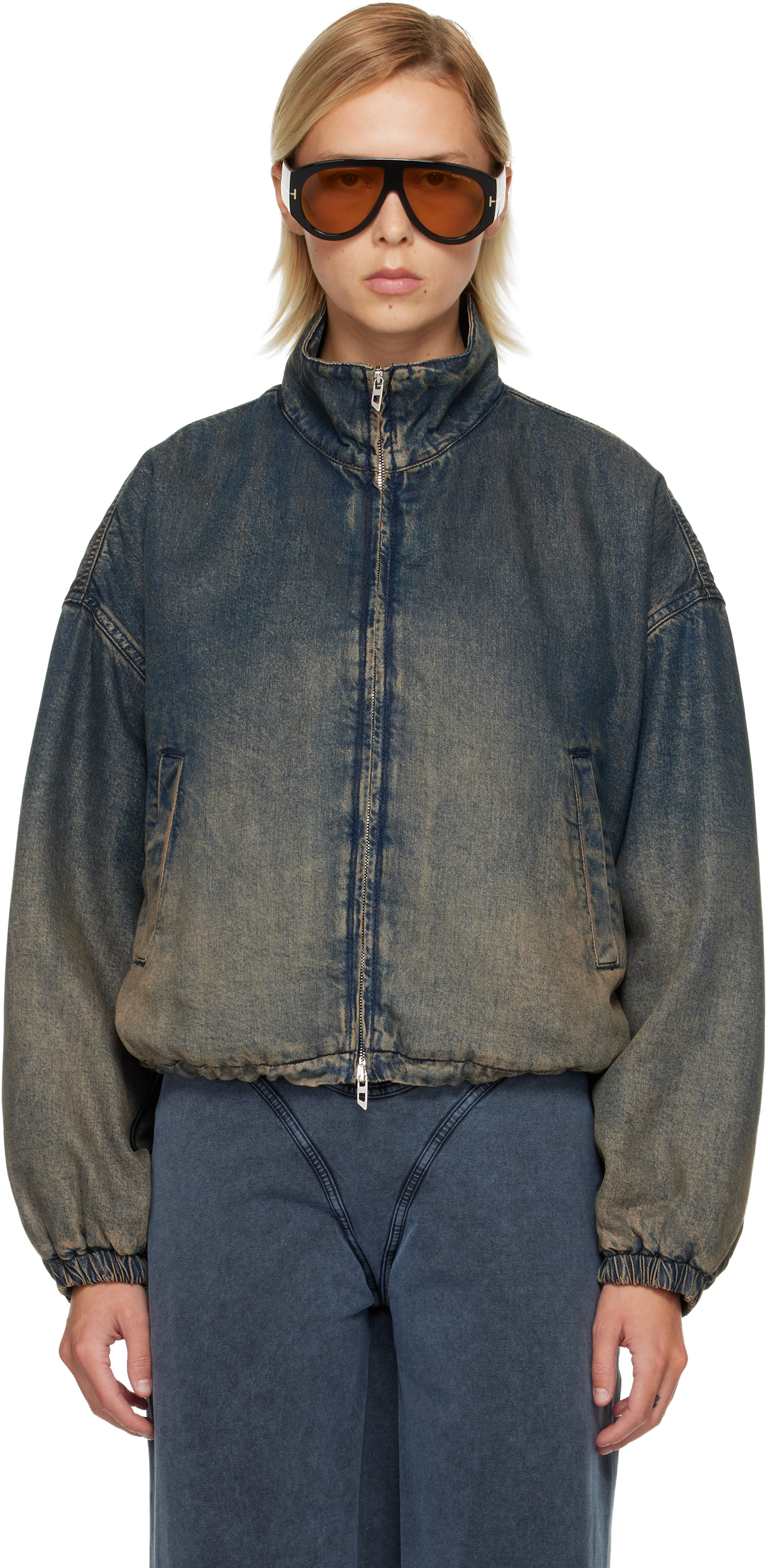 Diesel - Blouson Flower-S bleu en denim