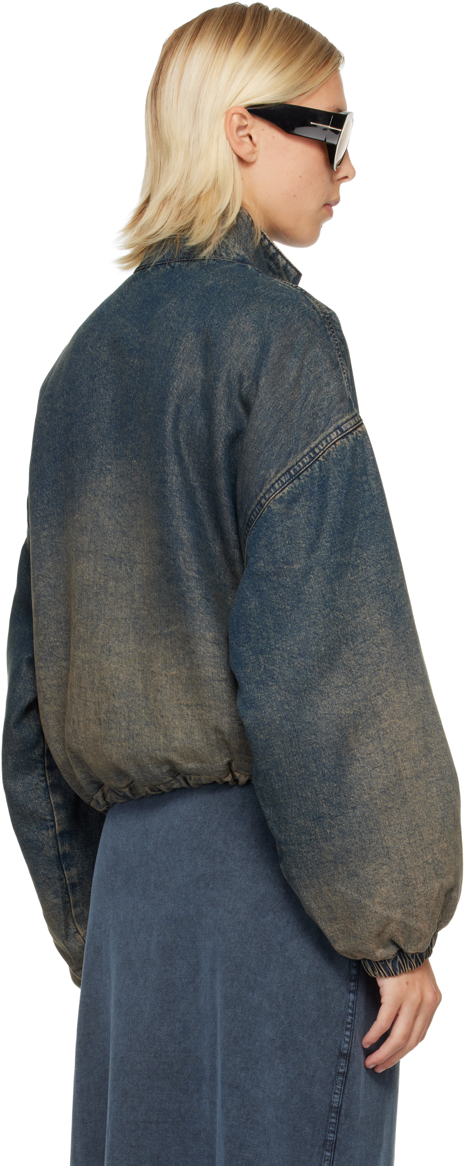 Diesel - Blouson Flower-S bleu en denim
