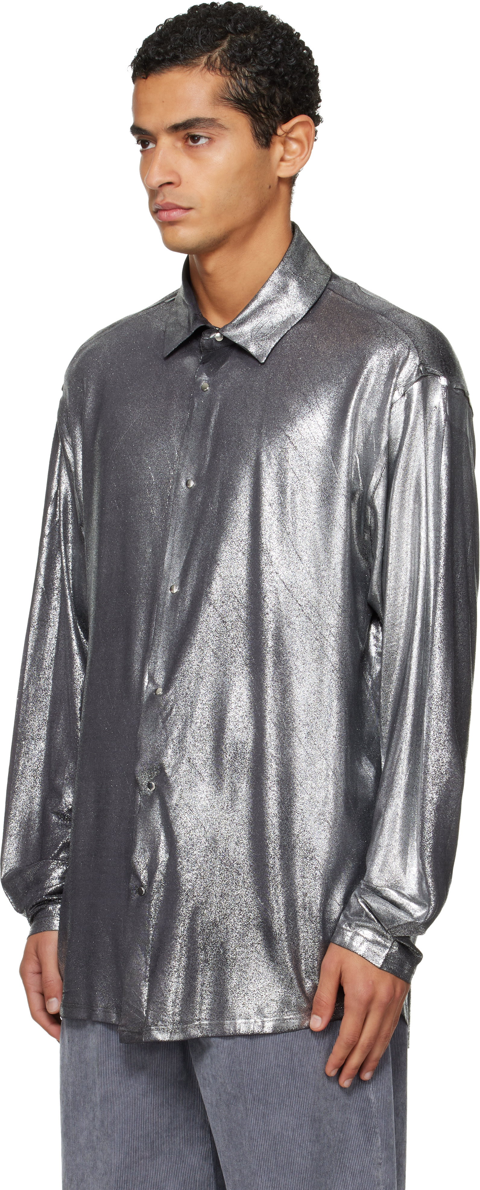 Diesel - シルバー S-FRED-FOIL シャツ