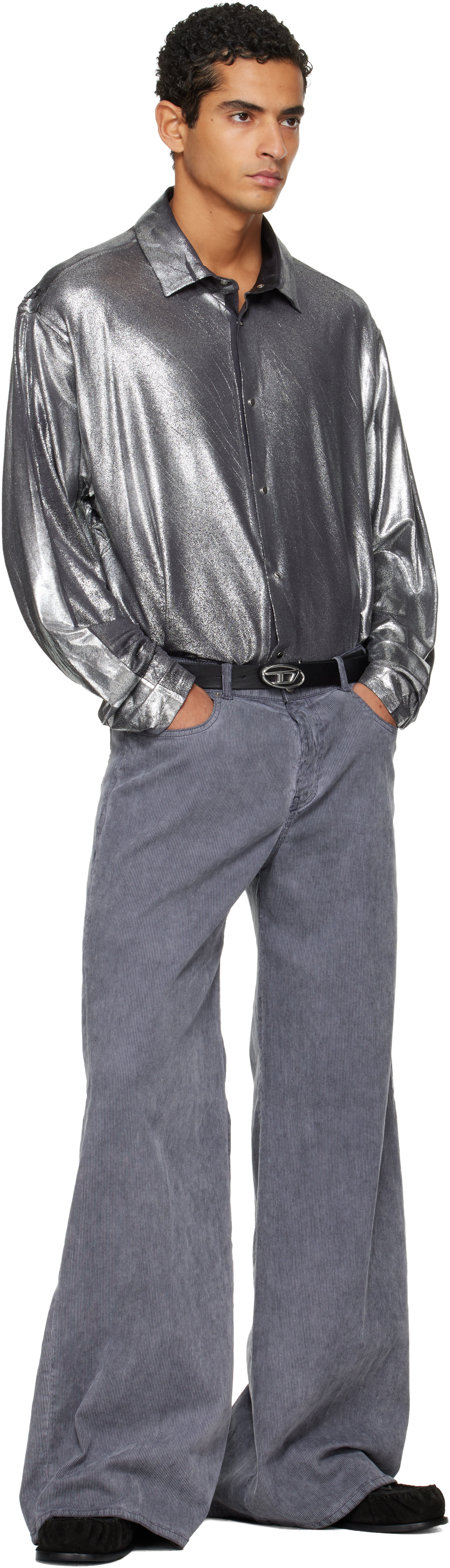 Diesel - シルバー S-FRED-FOIL シャツ