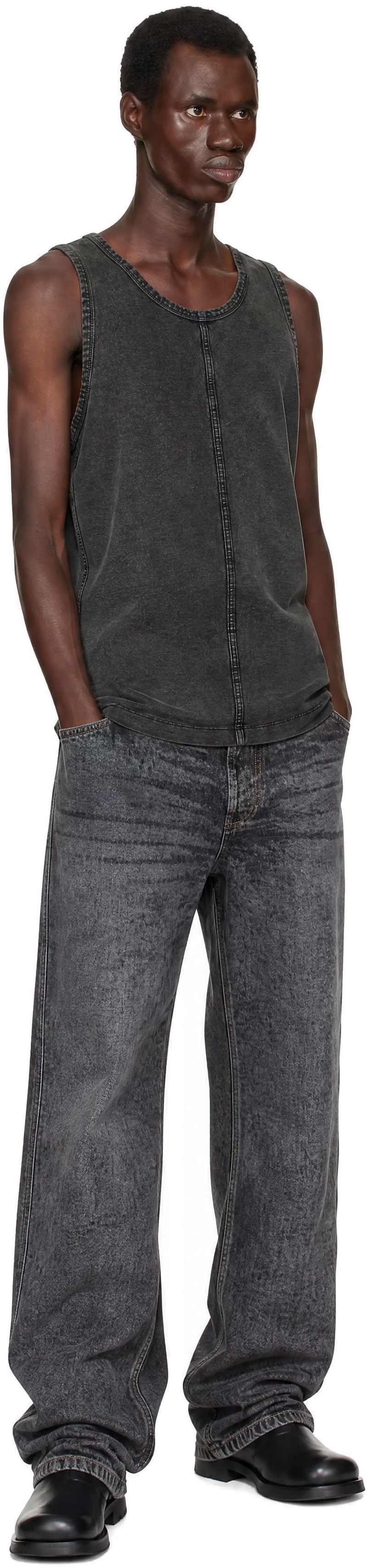 Diesel - Débardeur gris en jersey